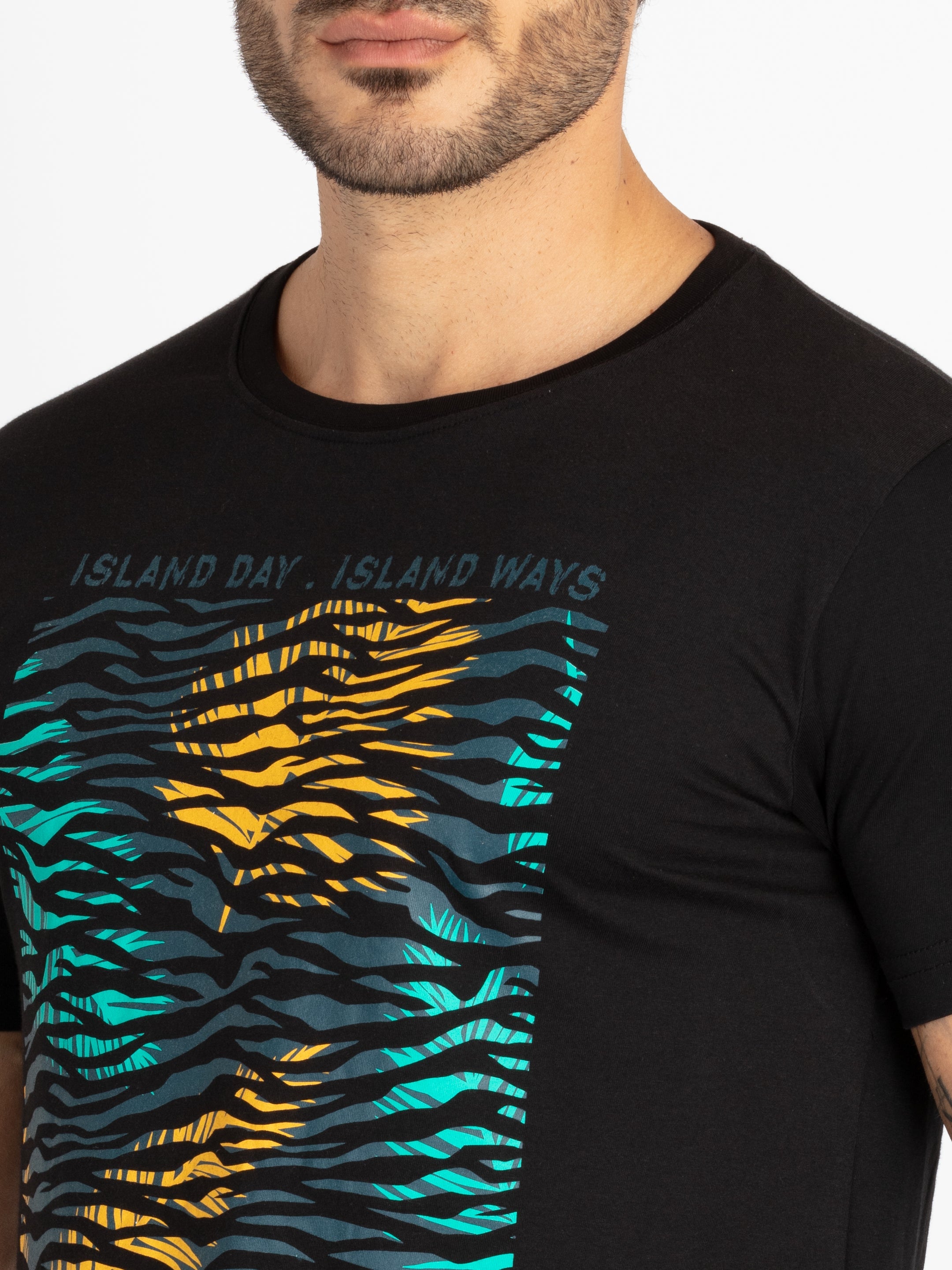 Mens Printed Round Neck T-Shirt