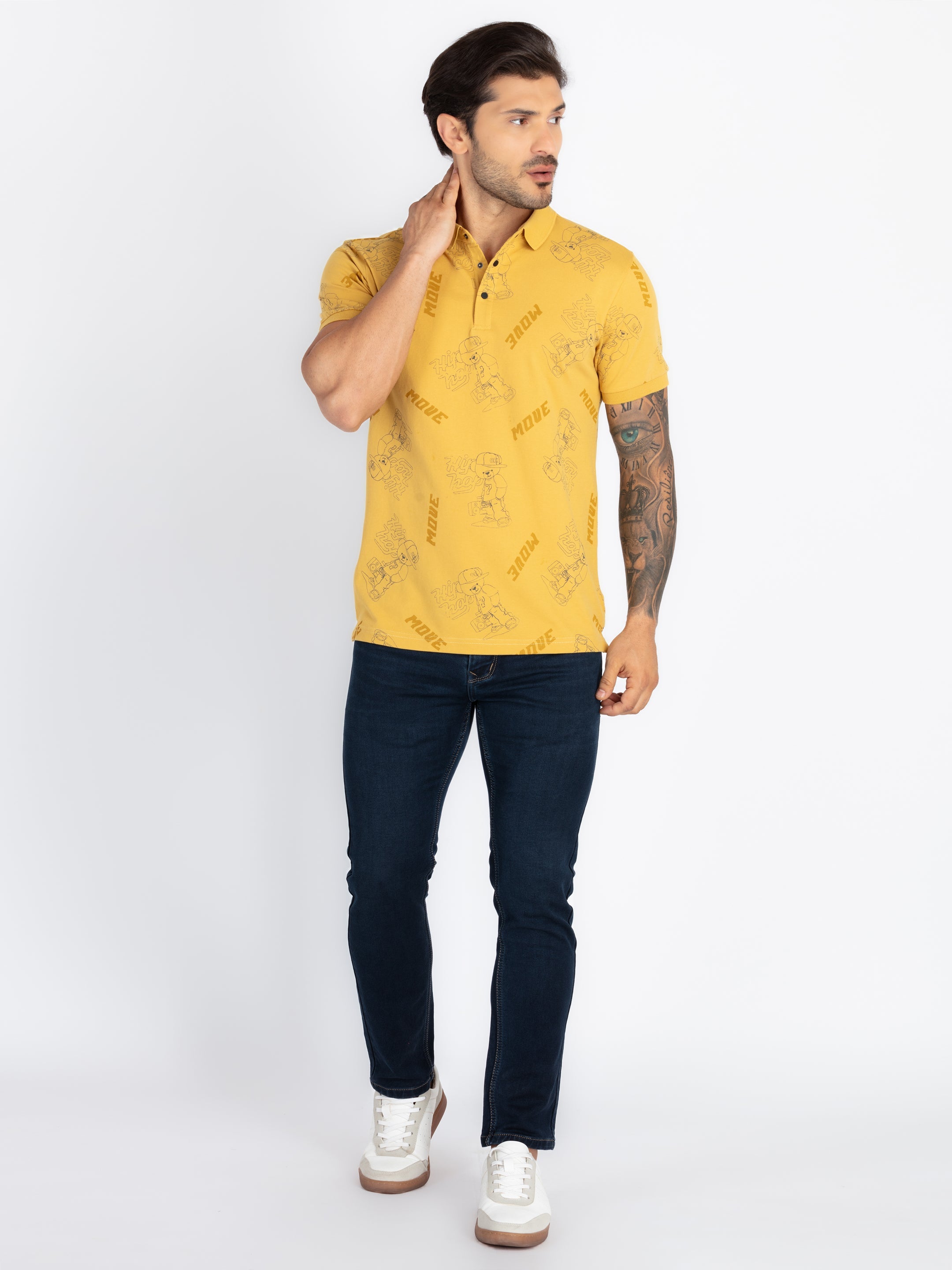 Mens All Over Printed Polo T-Shirt