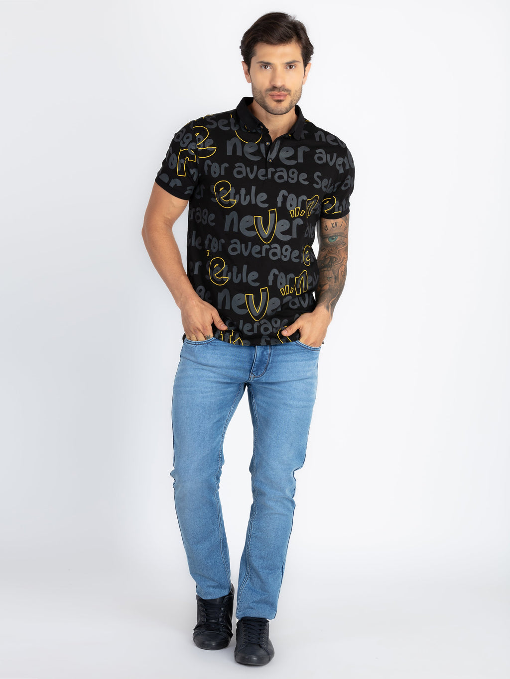 Mens All Over Printed Polo T-Shirt