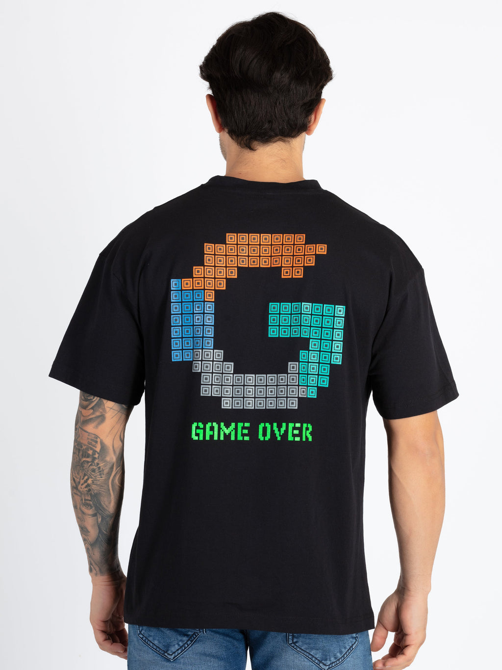 Mens Front & Back Printed Oversized T-Shirt