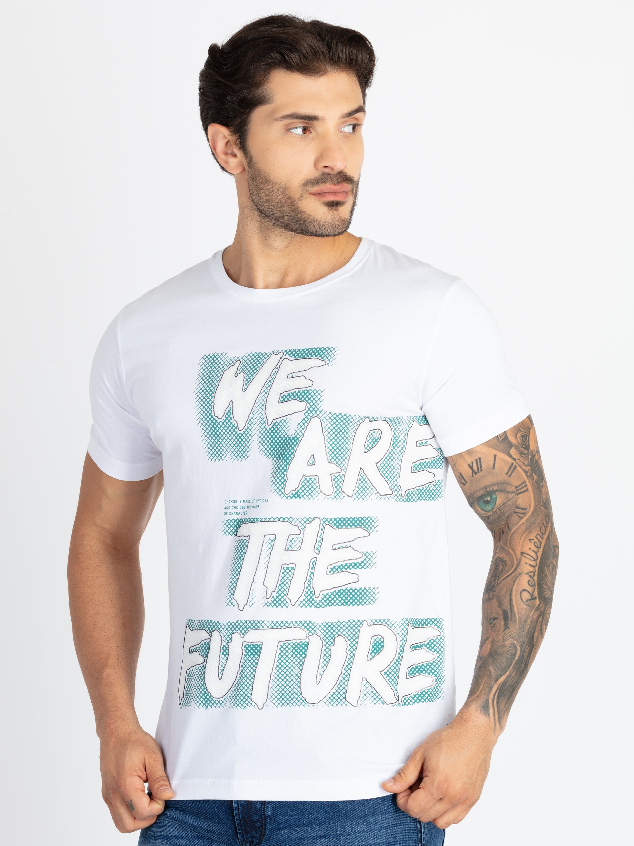 Mens Printed Round Neck T-Shirt