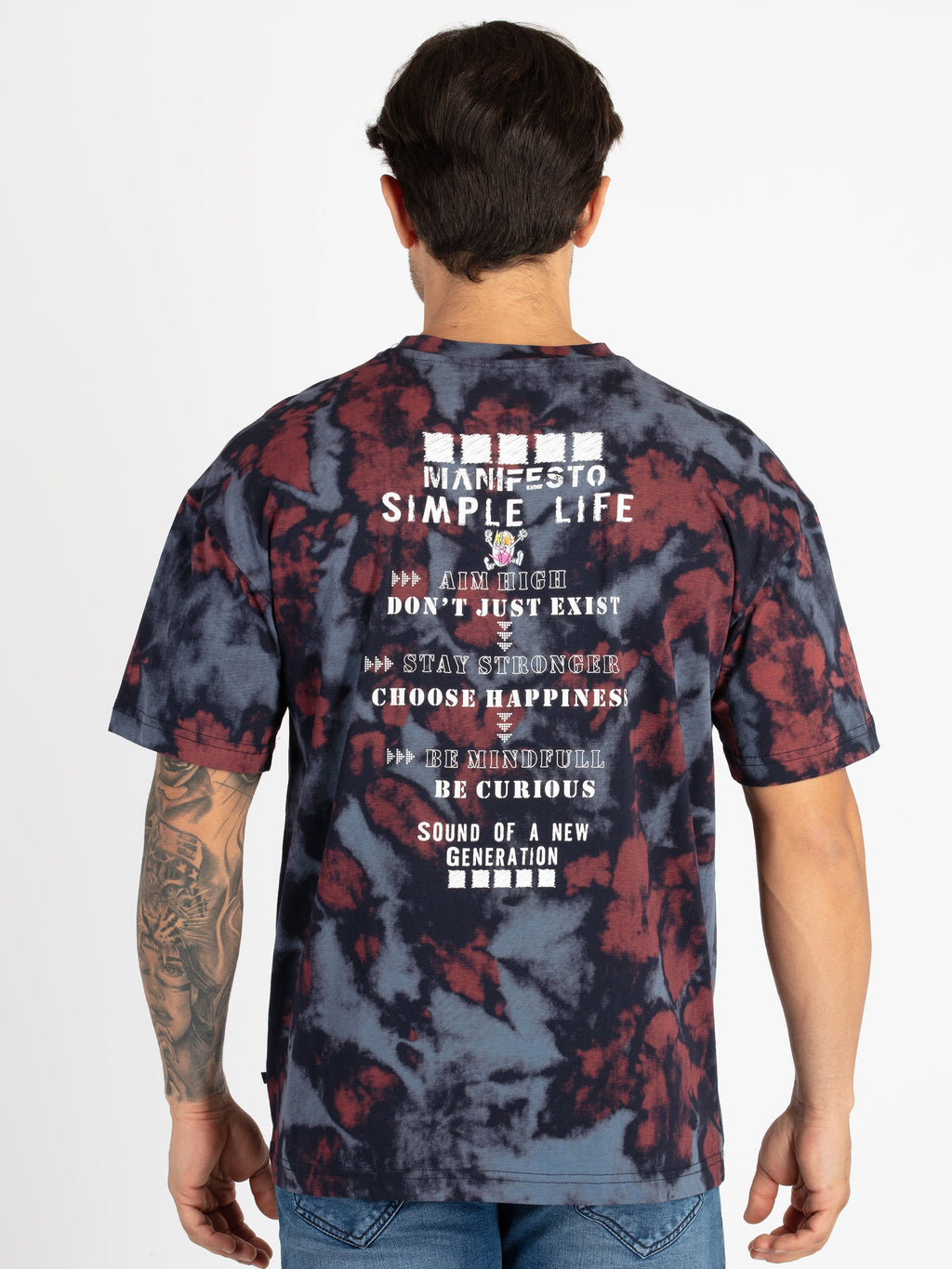 Mens Front & Back Printed Oversized T-Shirt