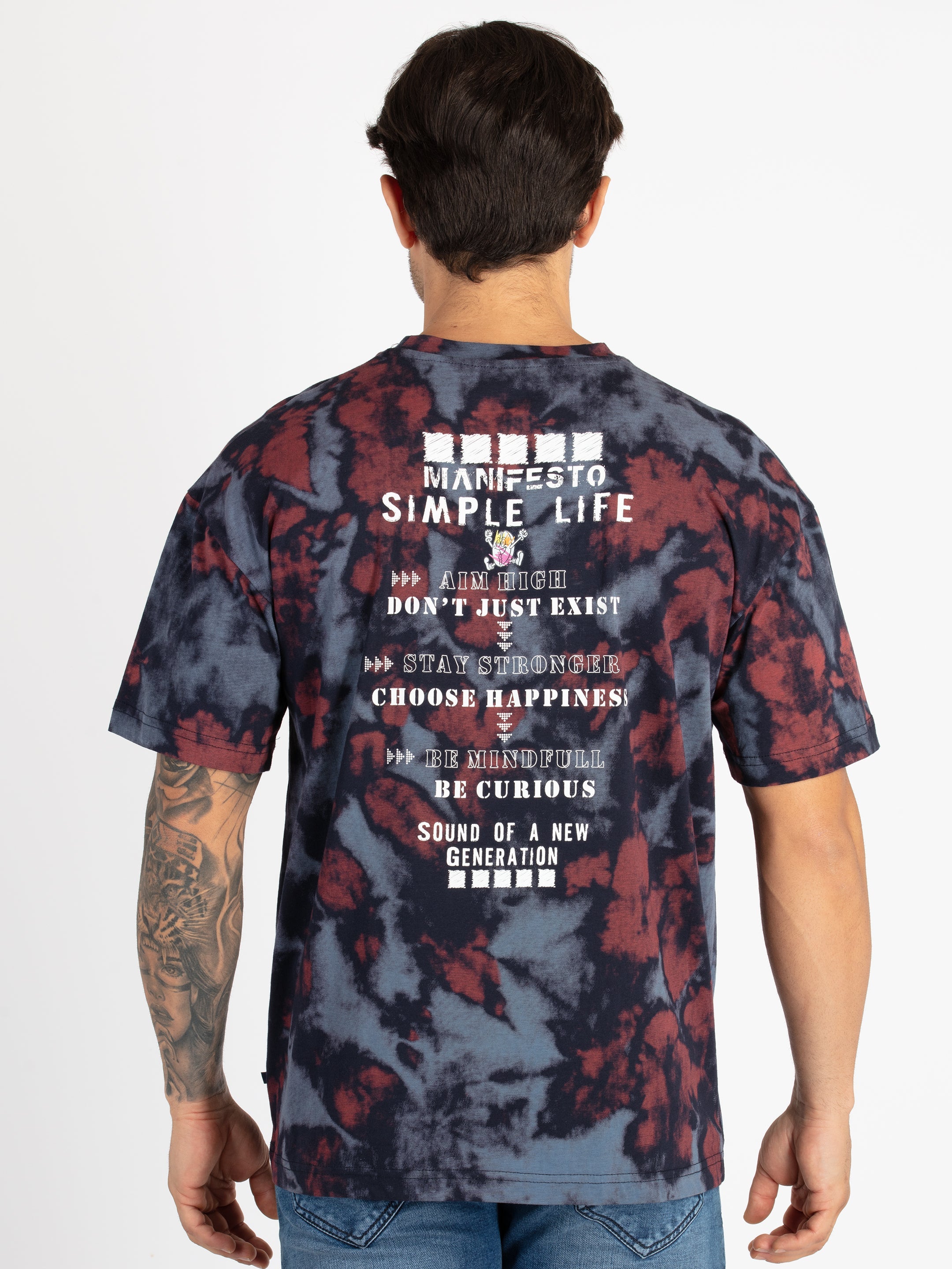 Mens Front & Back Printed Oversized T-Shirt