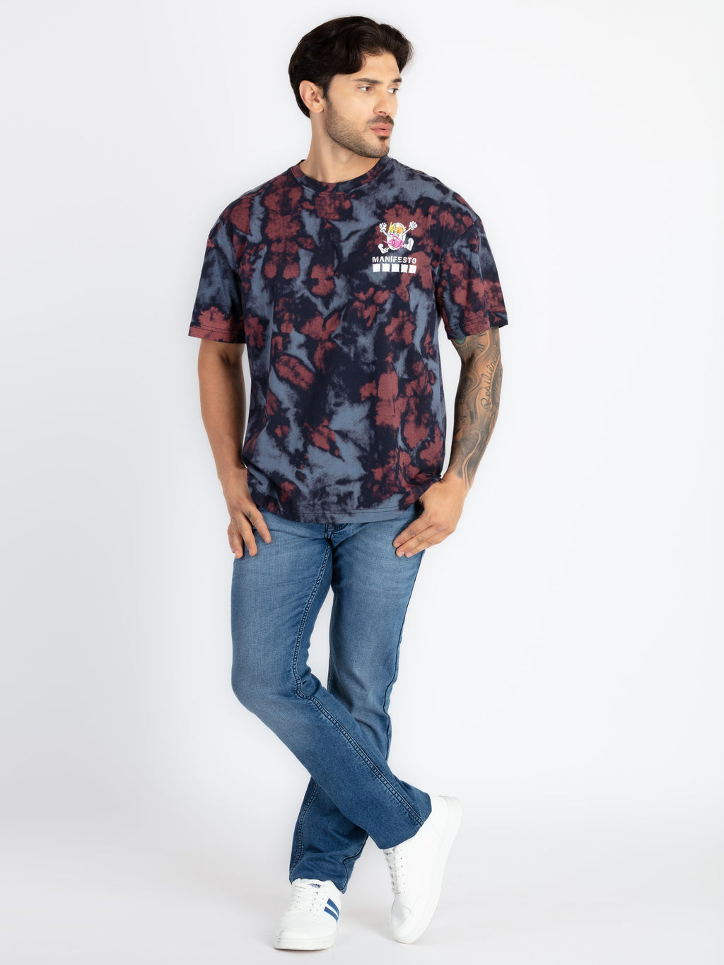 Mens Front & Back Printed Oversized T-Shirt