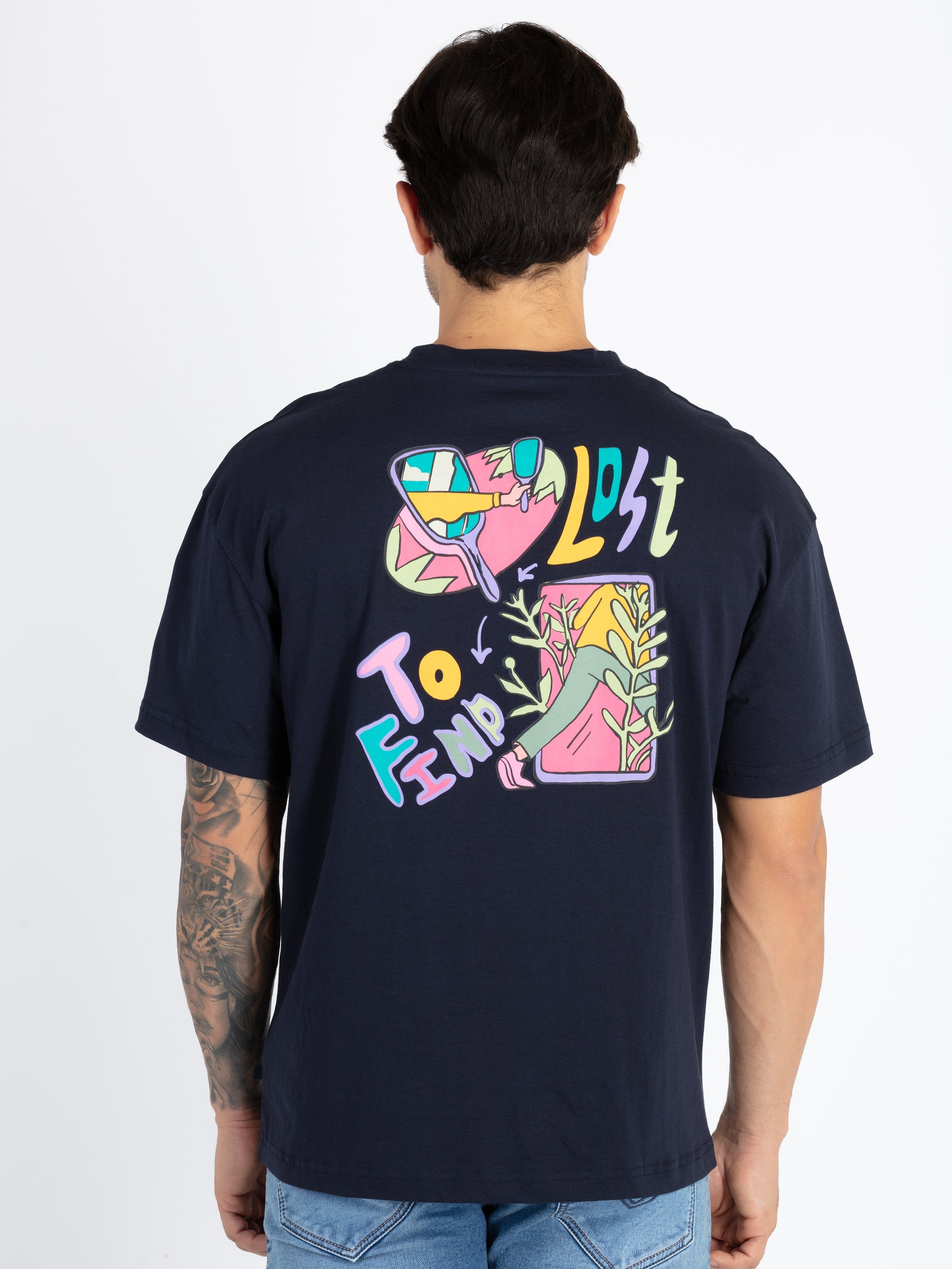 Mens Front & Back Printed Oversized T-Shirt