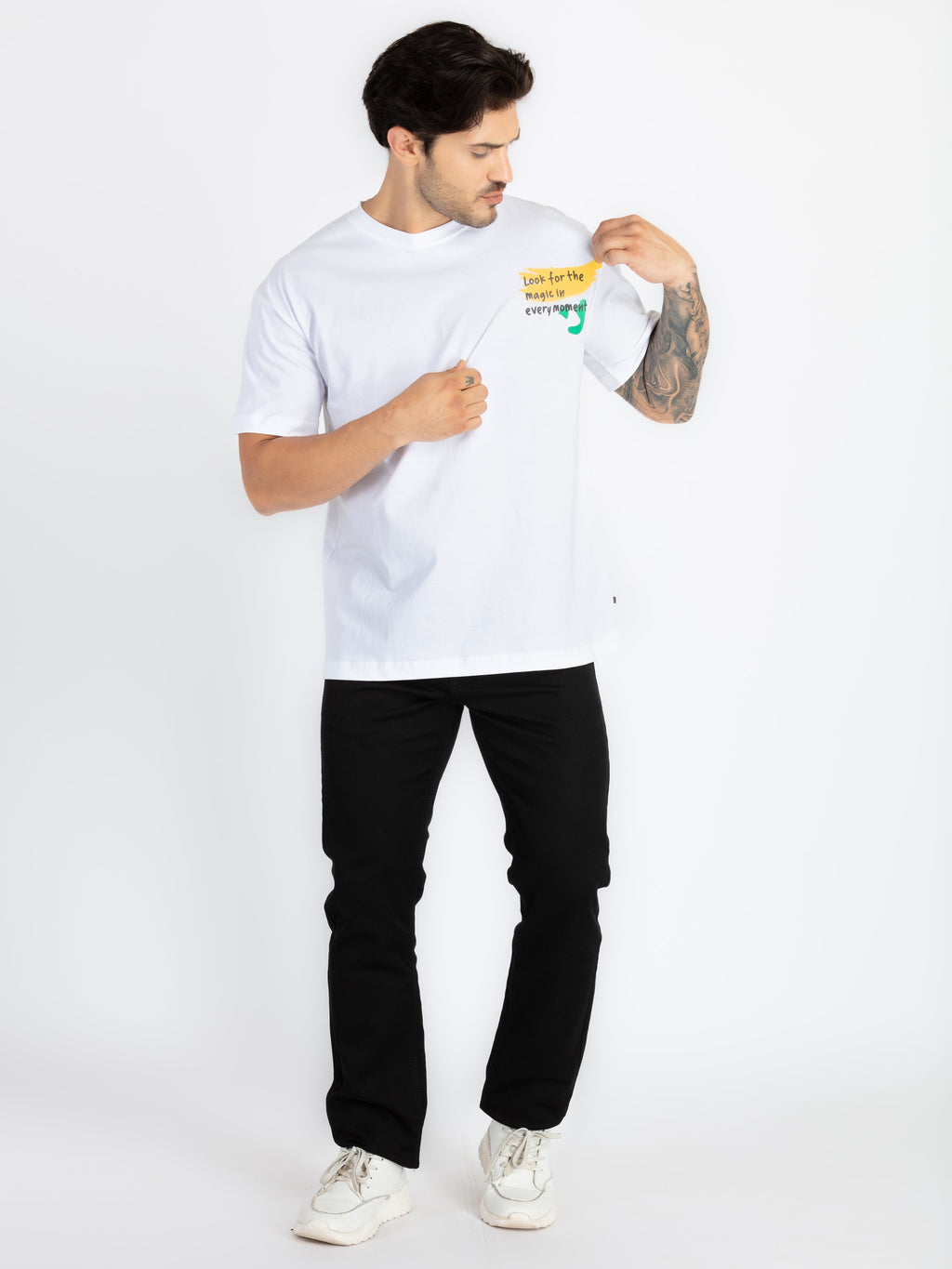 Mens Front & Back Printed Oversized T-Shirt