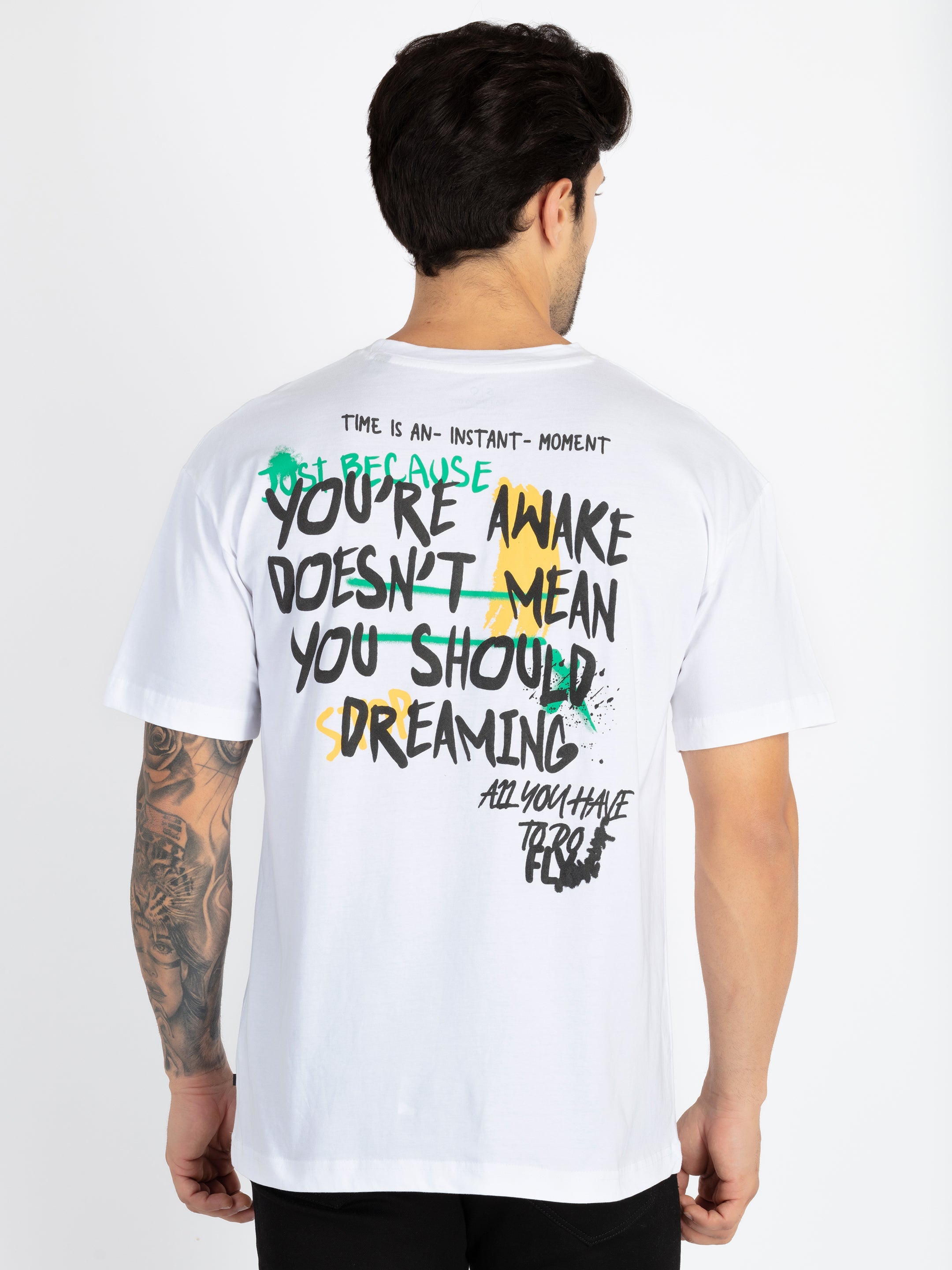 Mens Front & Back Printed Oversized T-Shirt