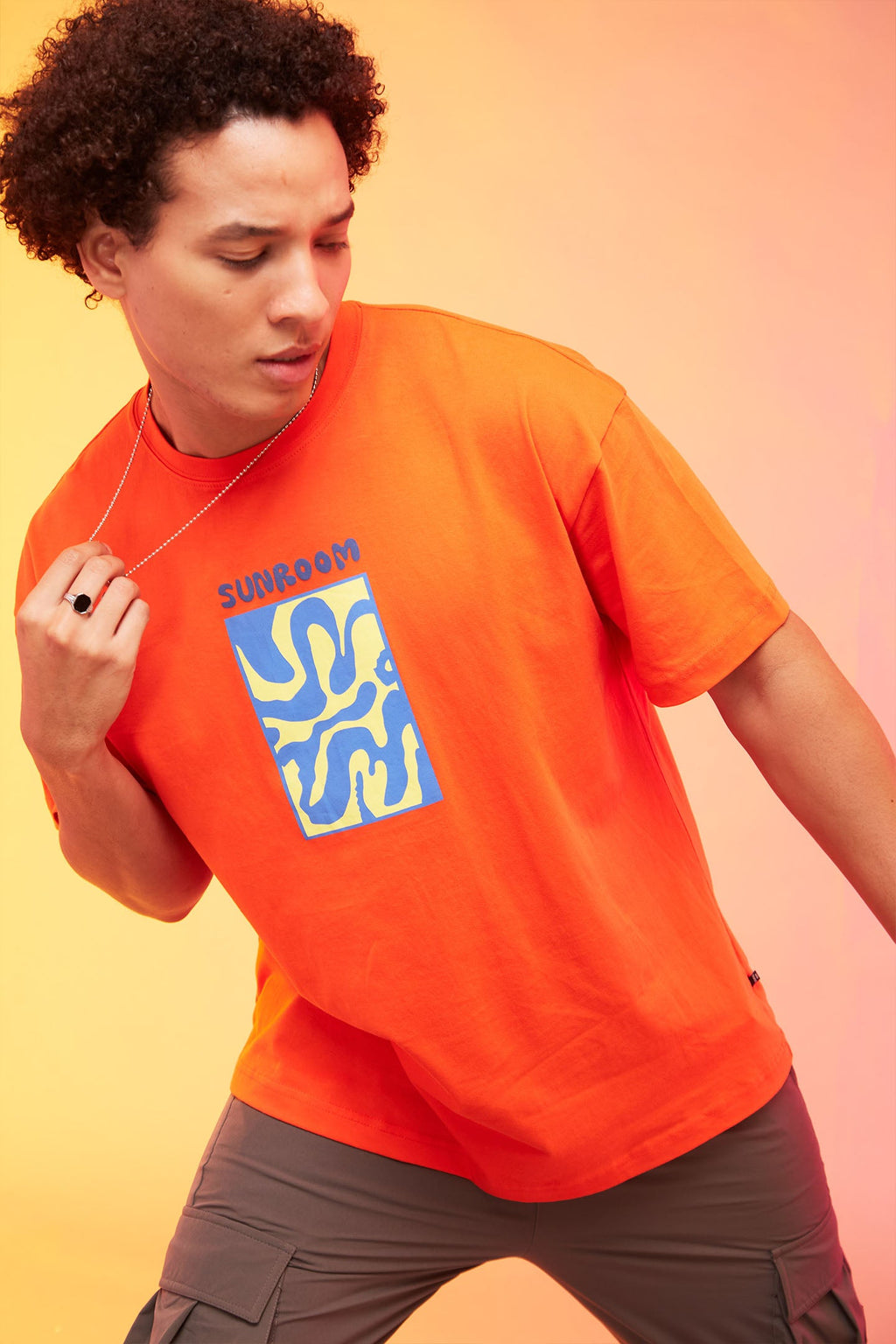 Mens Front & Back Printed Oversized T-Shirt