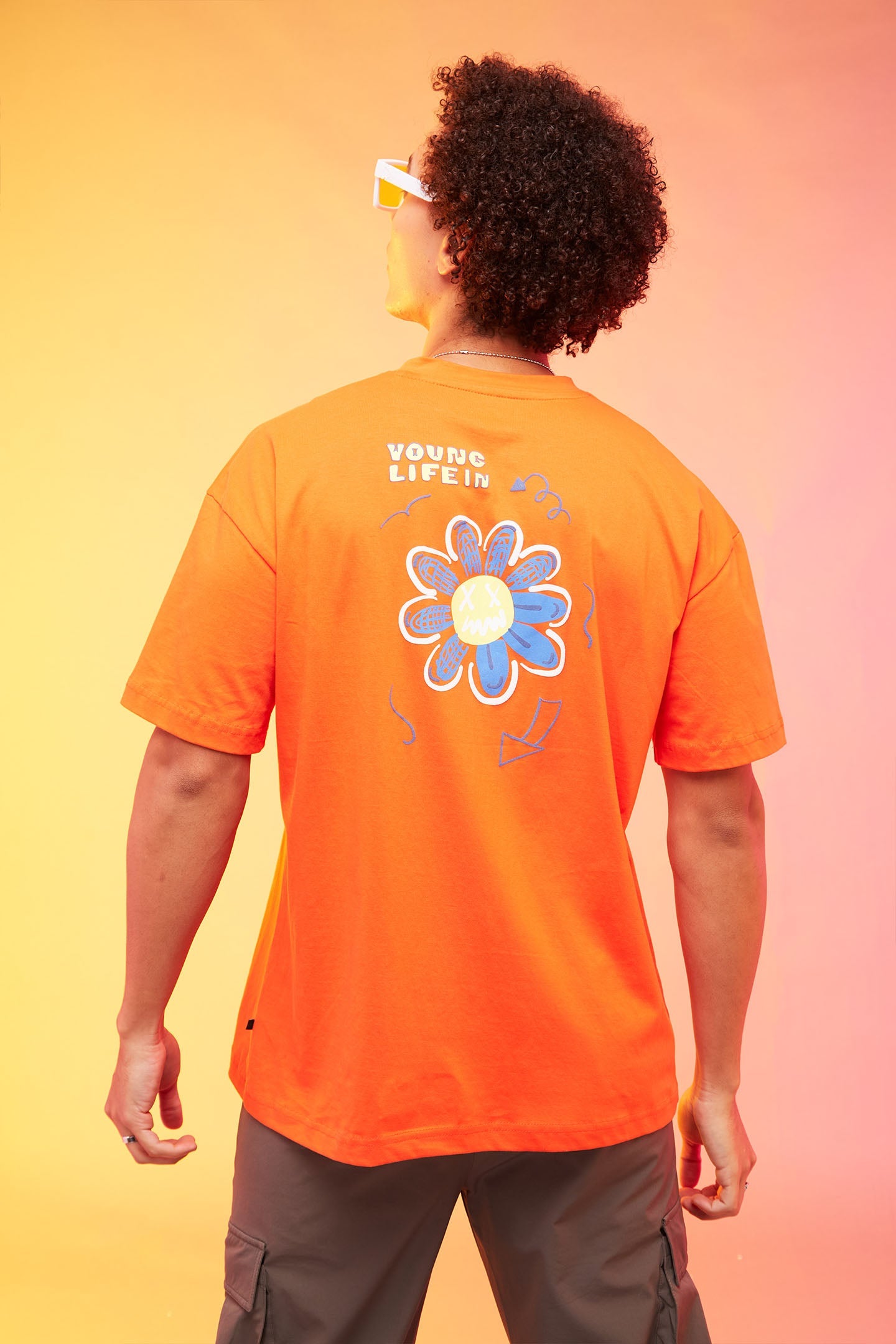 Mens Front & Back Printed Oversized T-Shirt