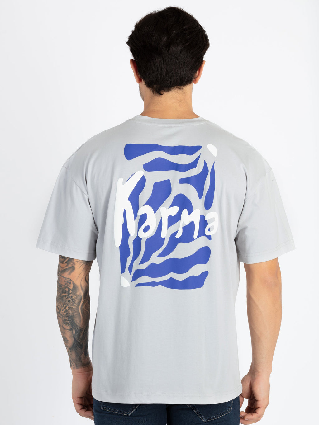 Mens Front & Back Printed Oversized T-Shirt