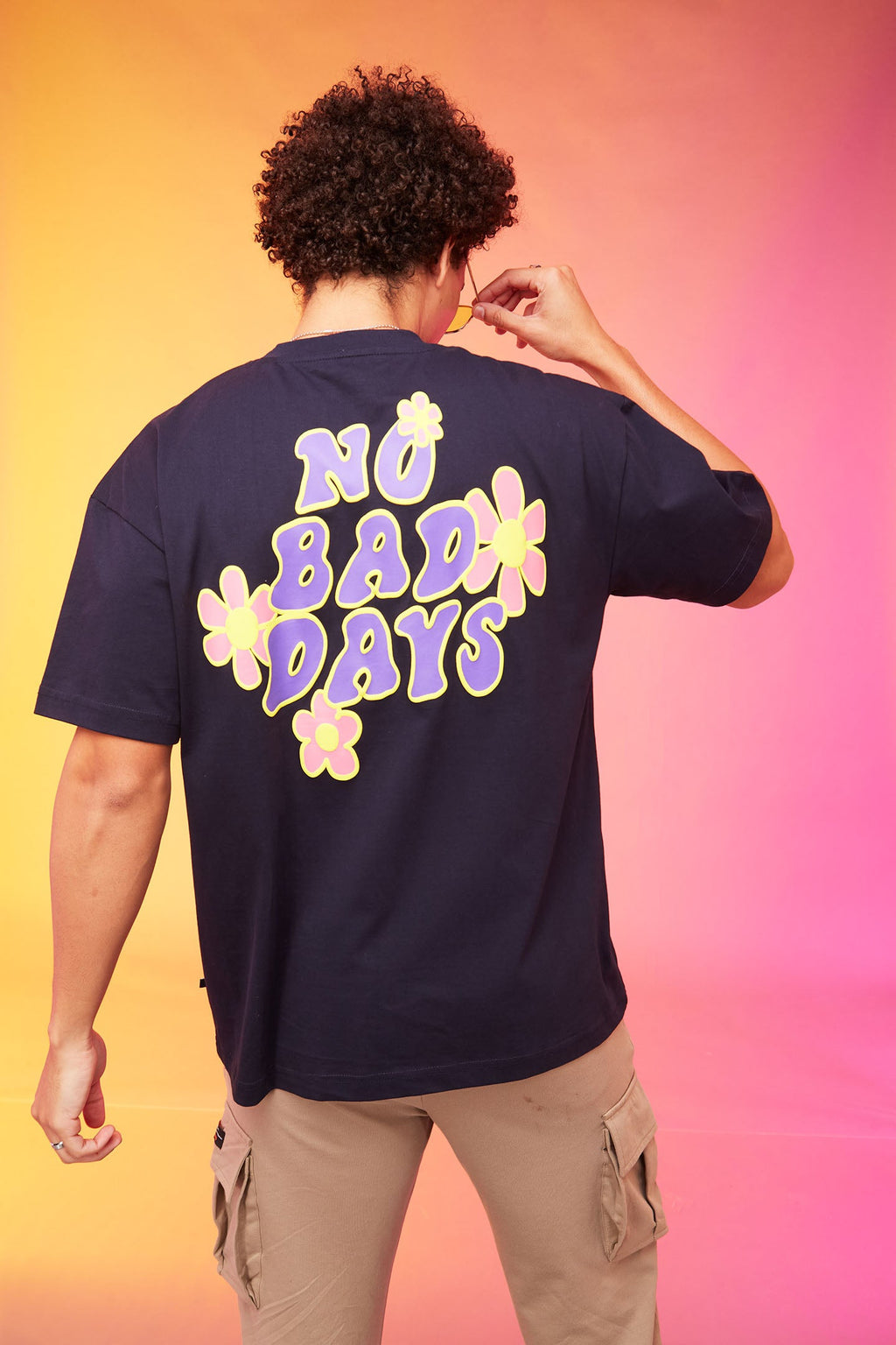 Mens Front & Back Printed Oversized T-Shirt