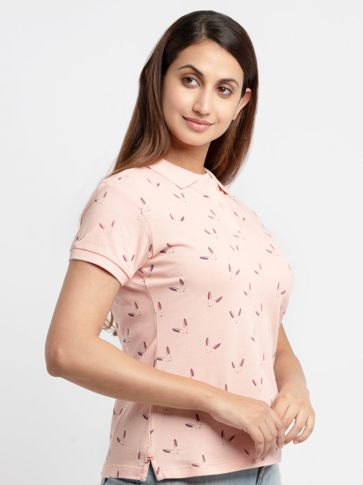 Women's Printed Polo T-Shirt