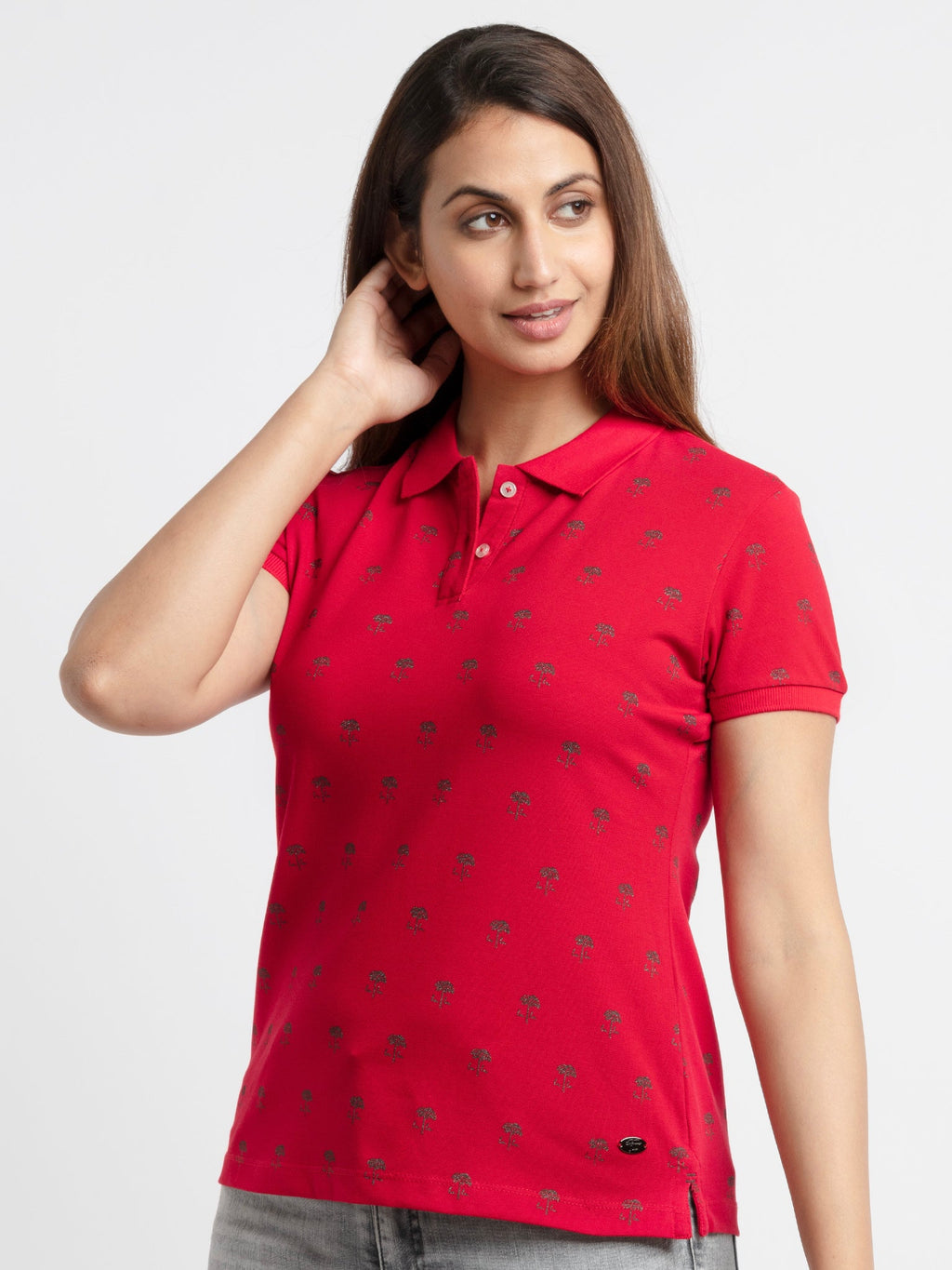 Women's Printed Polo T-Shirt