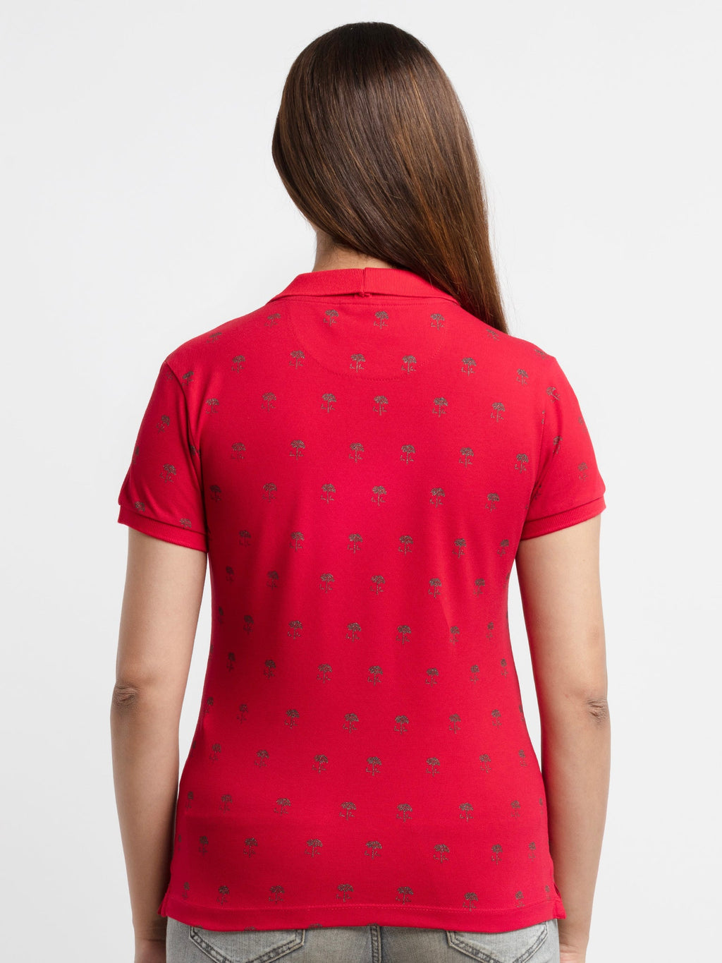 Women's Printed Polo T-Shirt