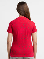 Women's Printed Polo T-Shirt