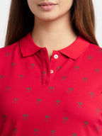 Women's Printed Polo T-Shirt