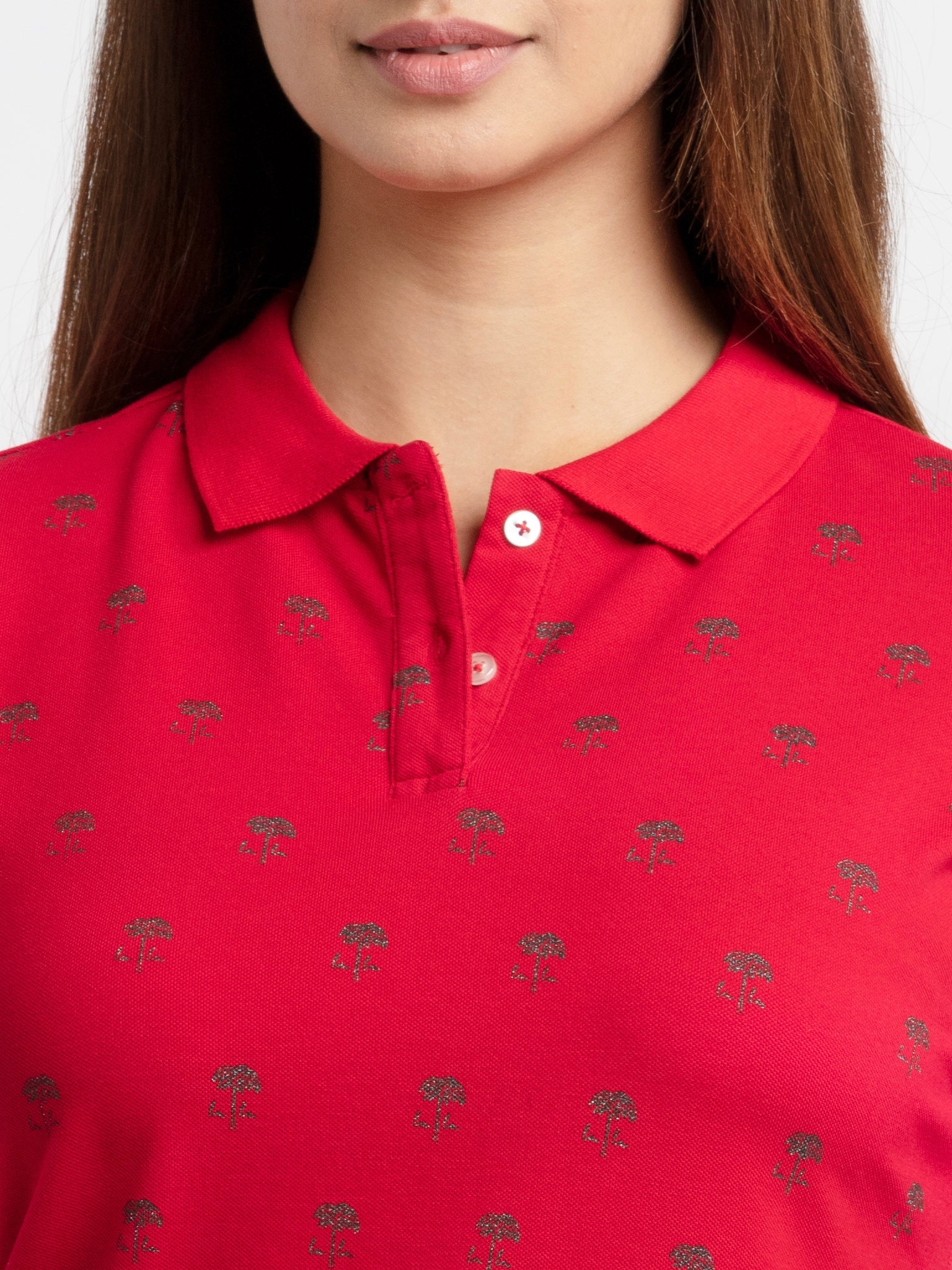Women's Printed Polo T-Shirt