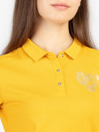 Womens Front & Back Print Polo T-Shirt