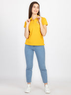 Womens Front & Back Print Polo T-Shirt