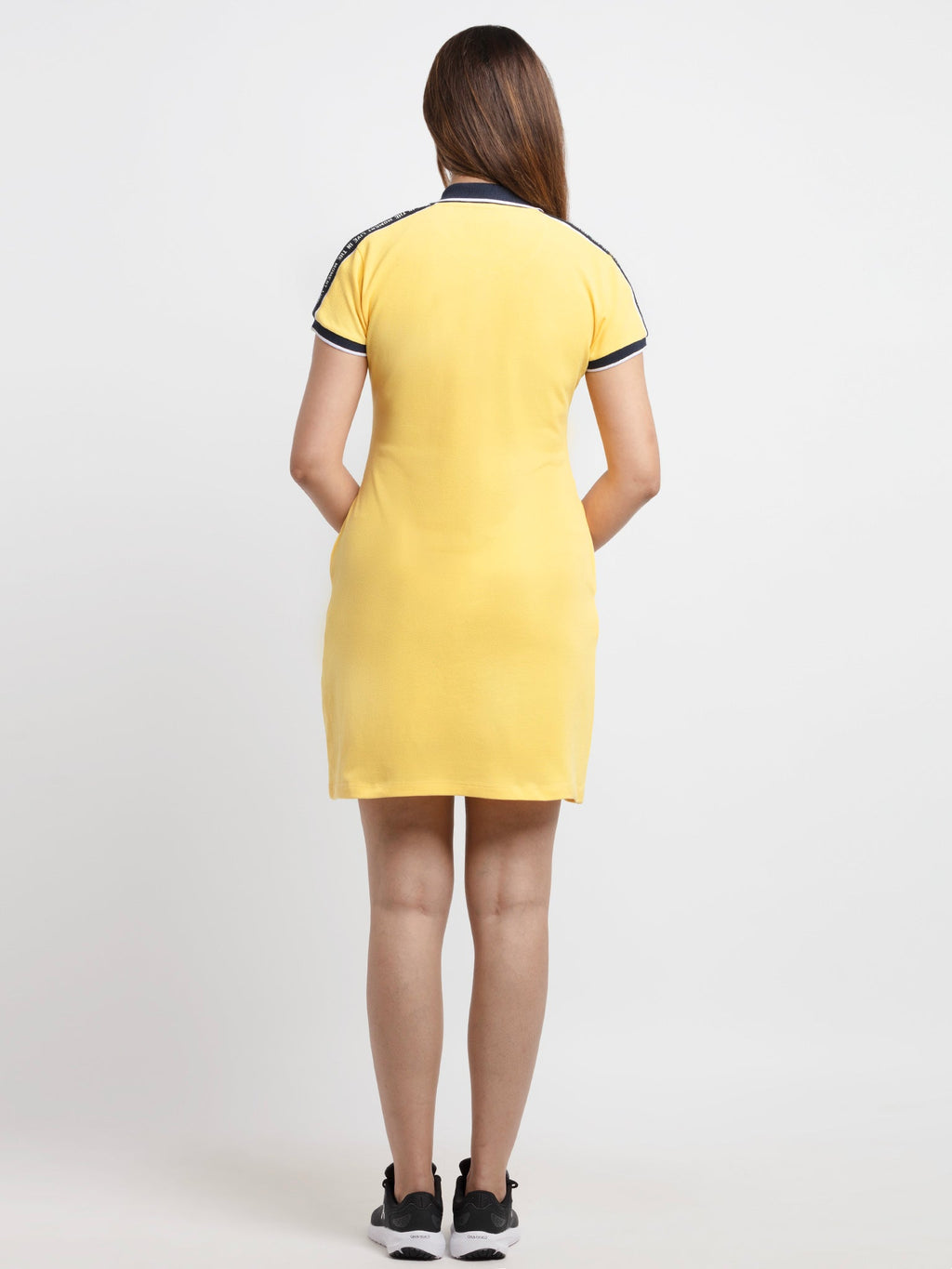 Womens Basic Bodycon Polo Dress
