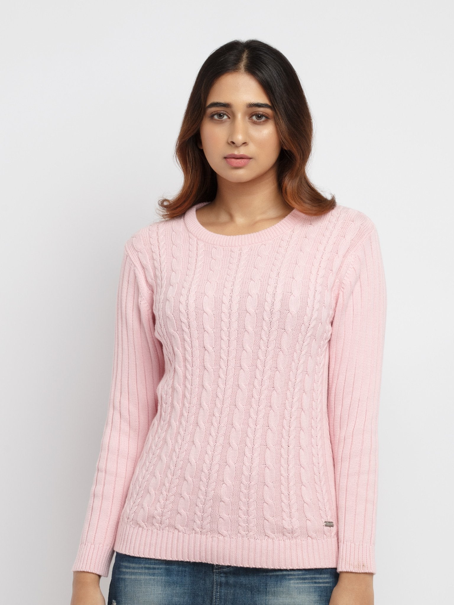 cable knitted sweater for women