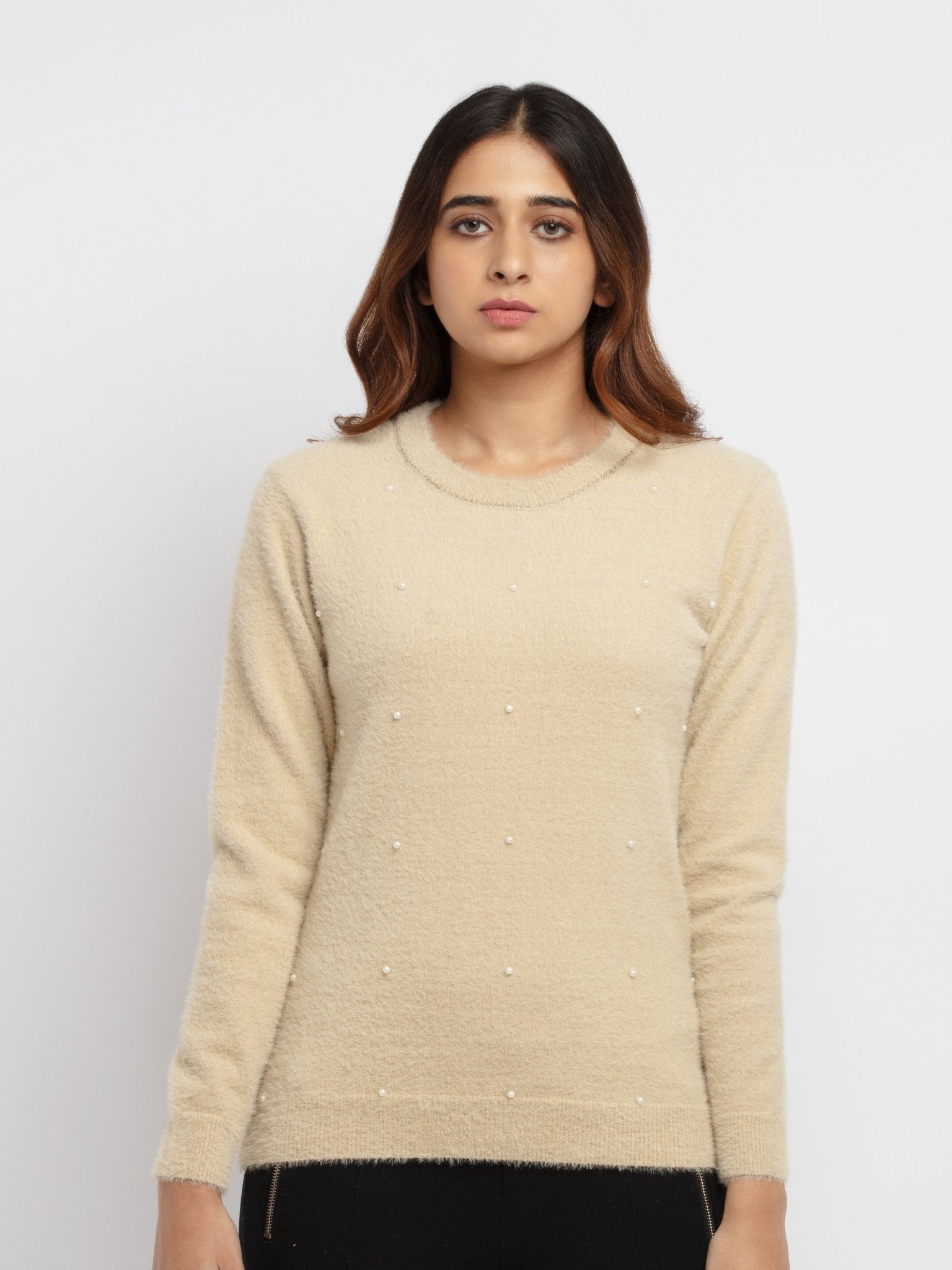pearl embellished sweater