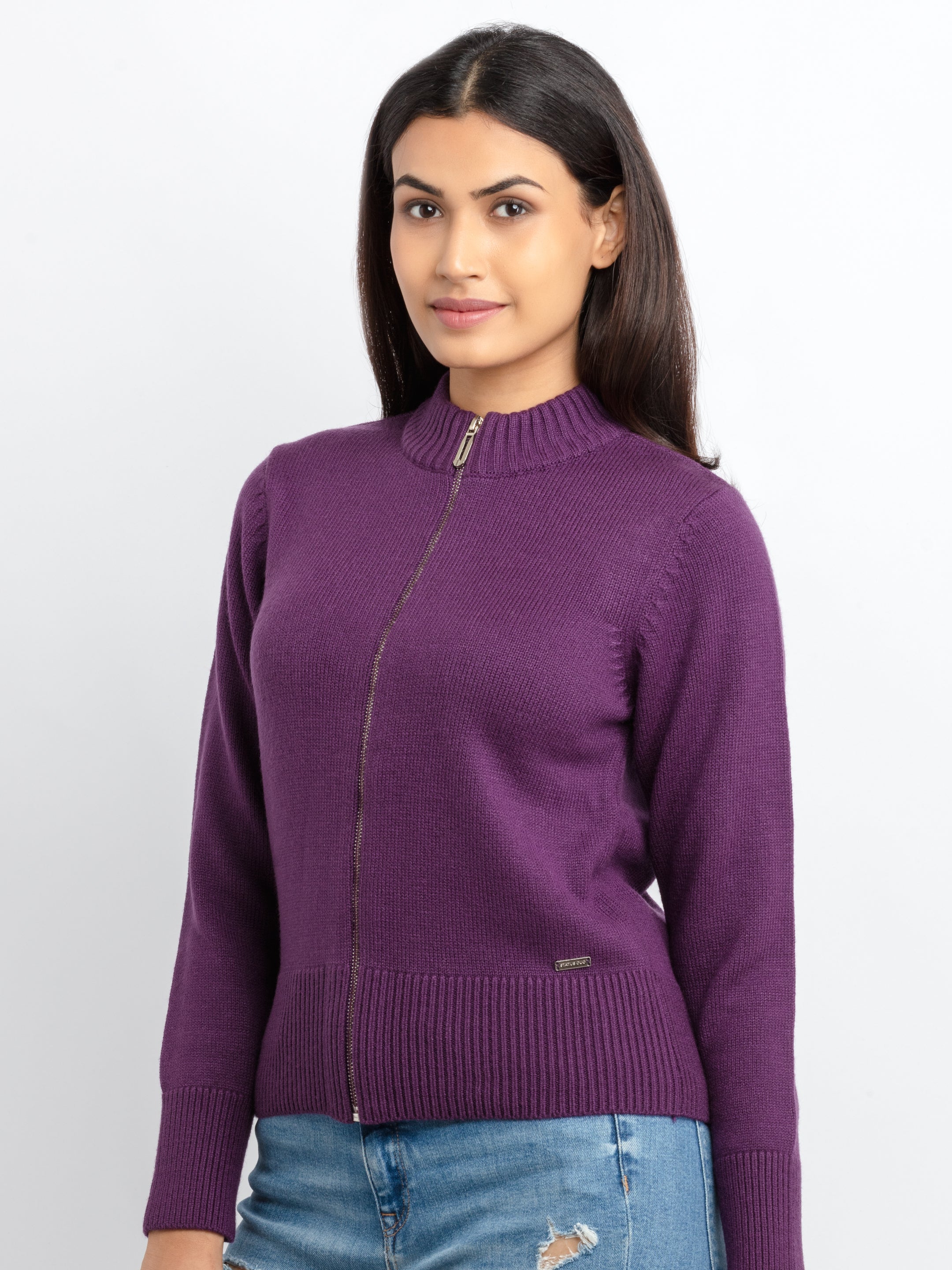 High Neck Pullover For Women Womens Solid High Neck Sweater S