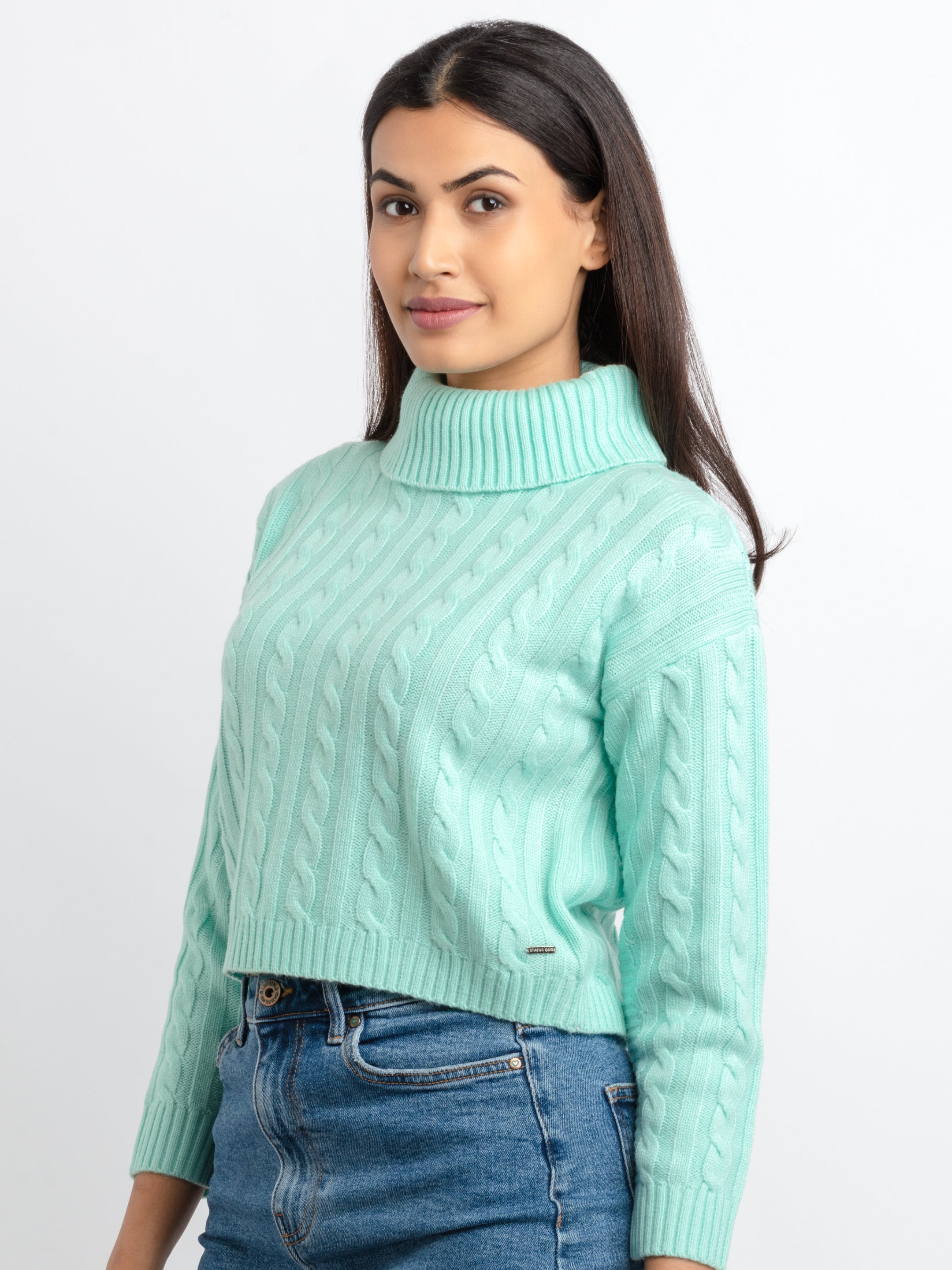 Mint green store sweaters for womens