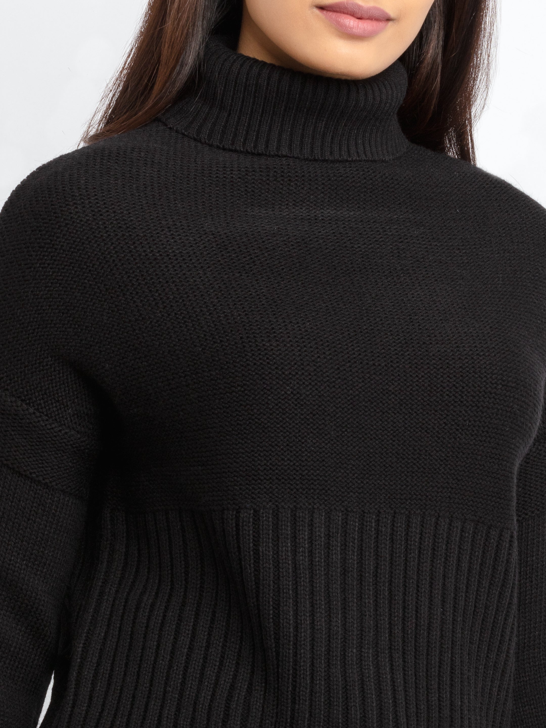 Buy Black Turtleneck Sweater for Women Status Quo