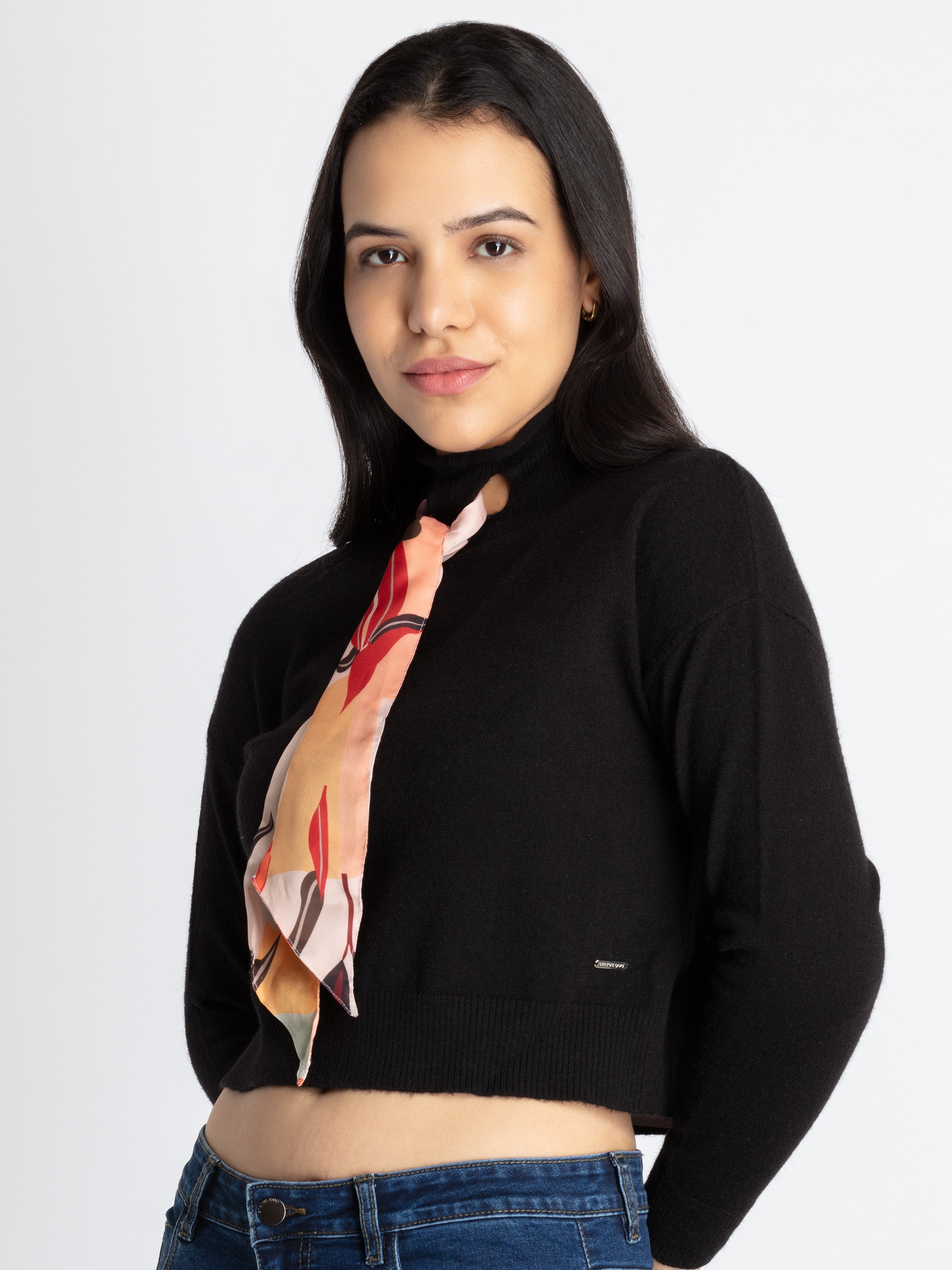 Womens Solid Turtle Neck  Sweater Secondary image