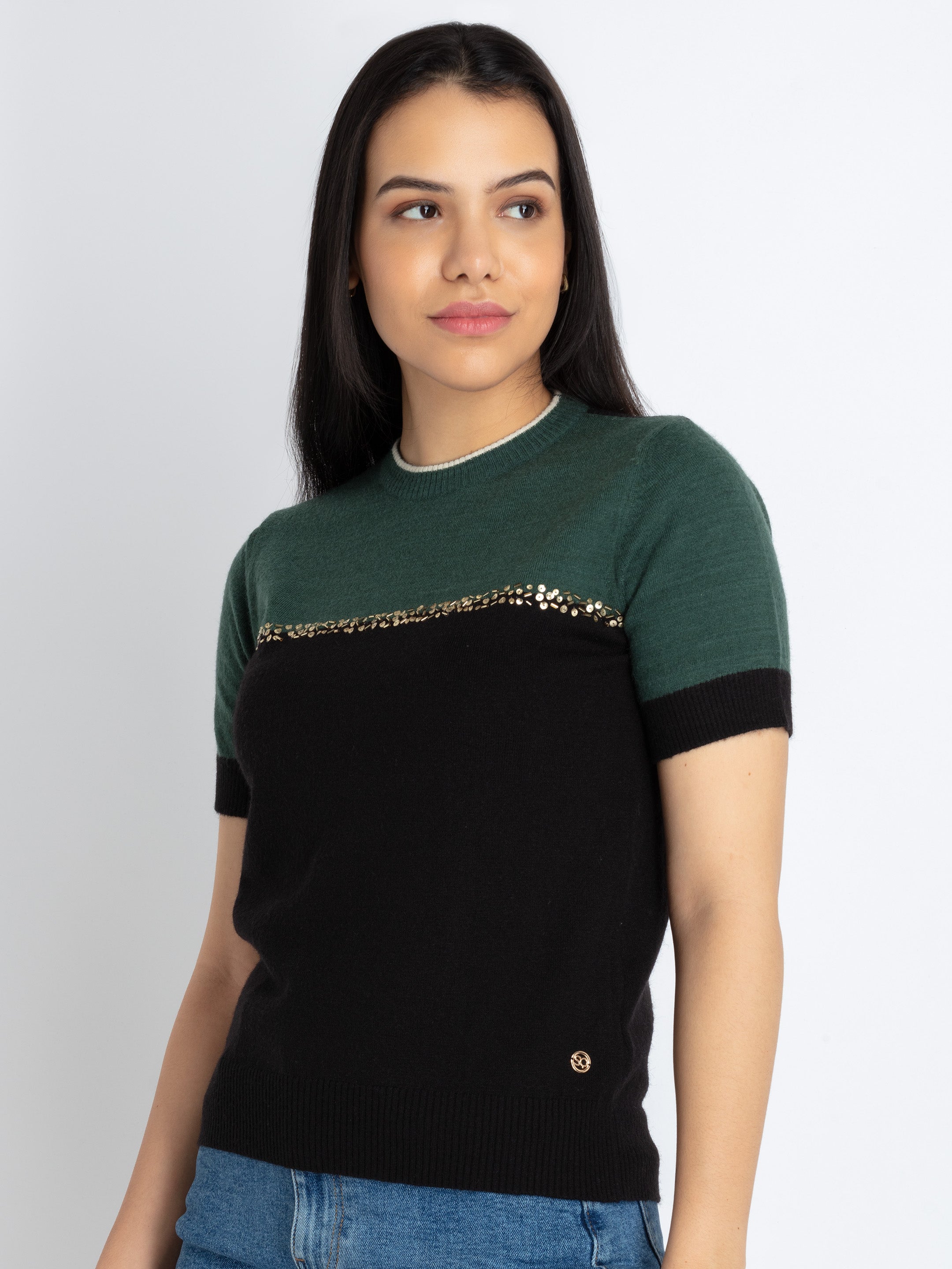 Womens Mix & Match Round Neck Sweater Secondary image