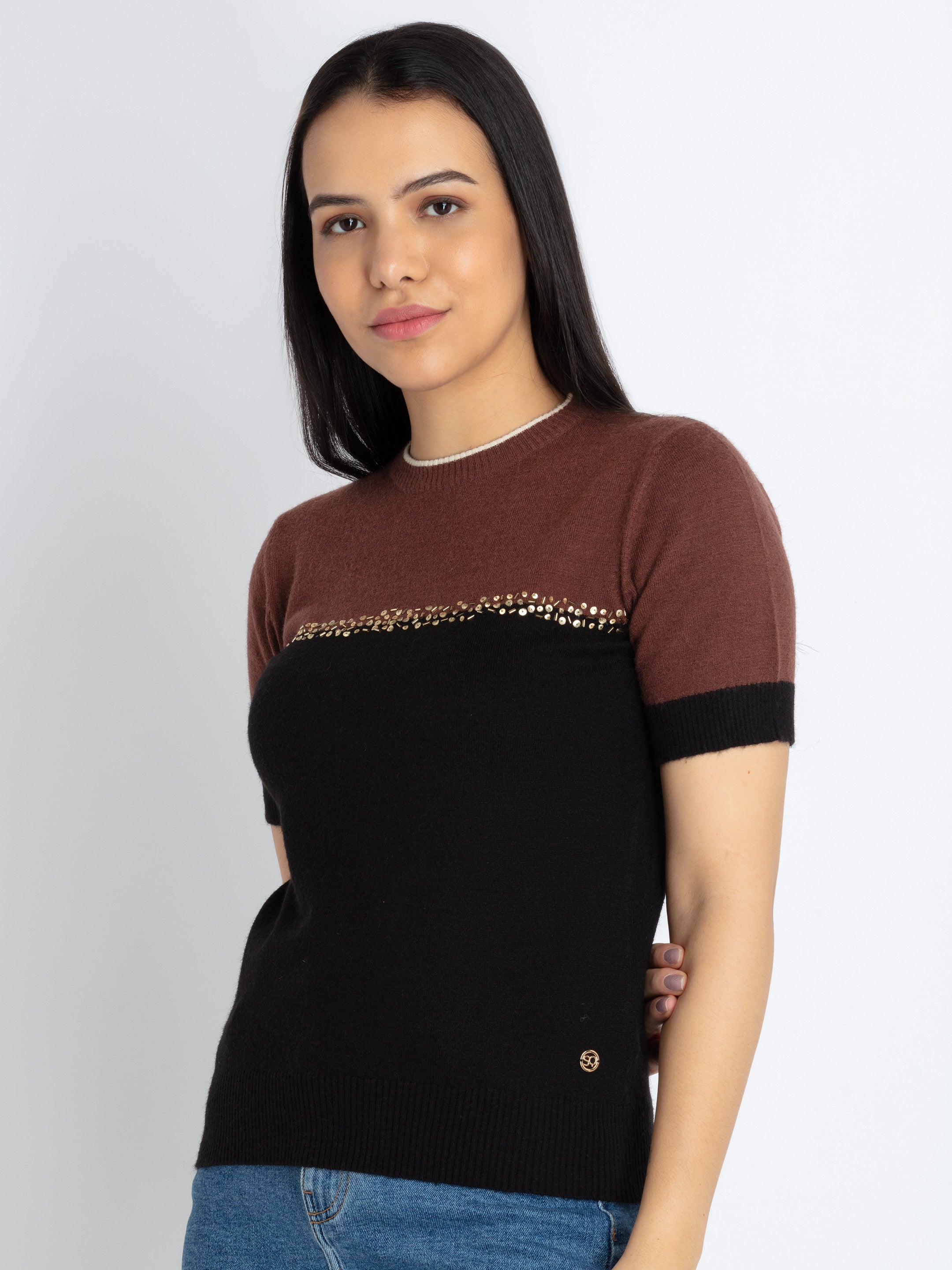Womens Mix & Match Round Neck Sweater Secondary image