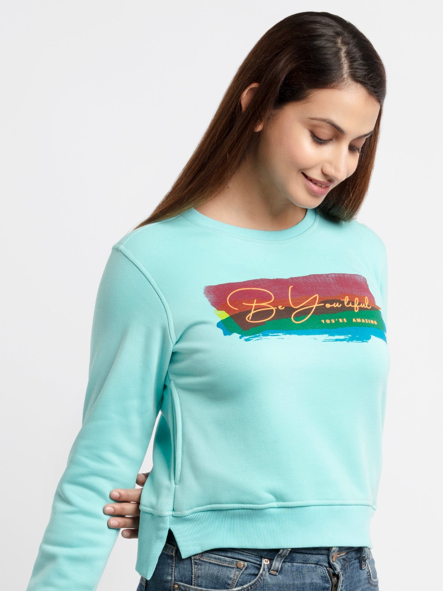Women's Printed Round Neck Sweatshirt Secondary image