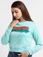 Women's Printed Round Neck Sweatshirt