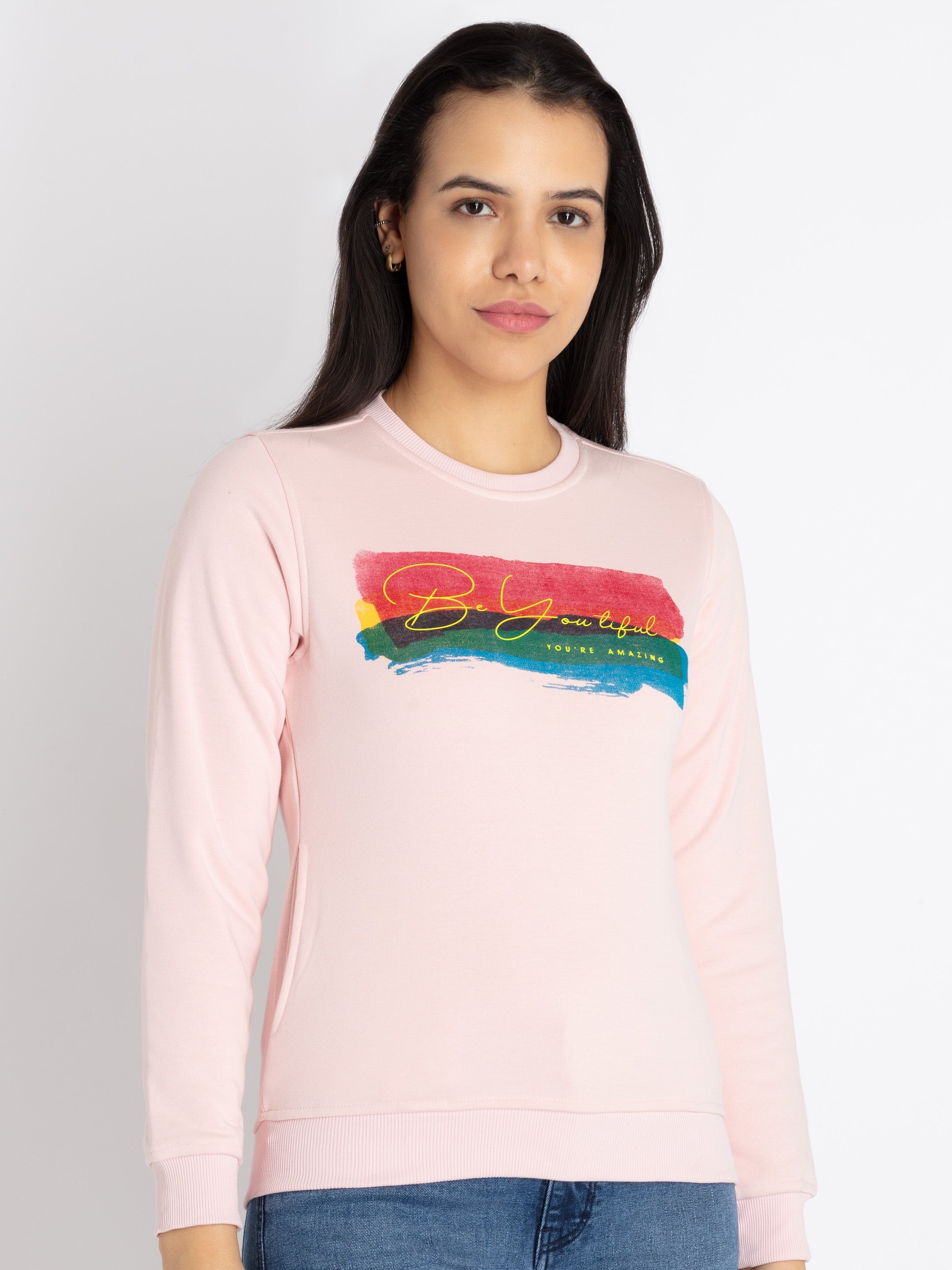 Womens Printed Round Neck Sweatshirt Secondary image