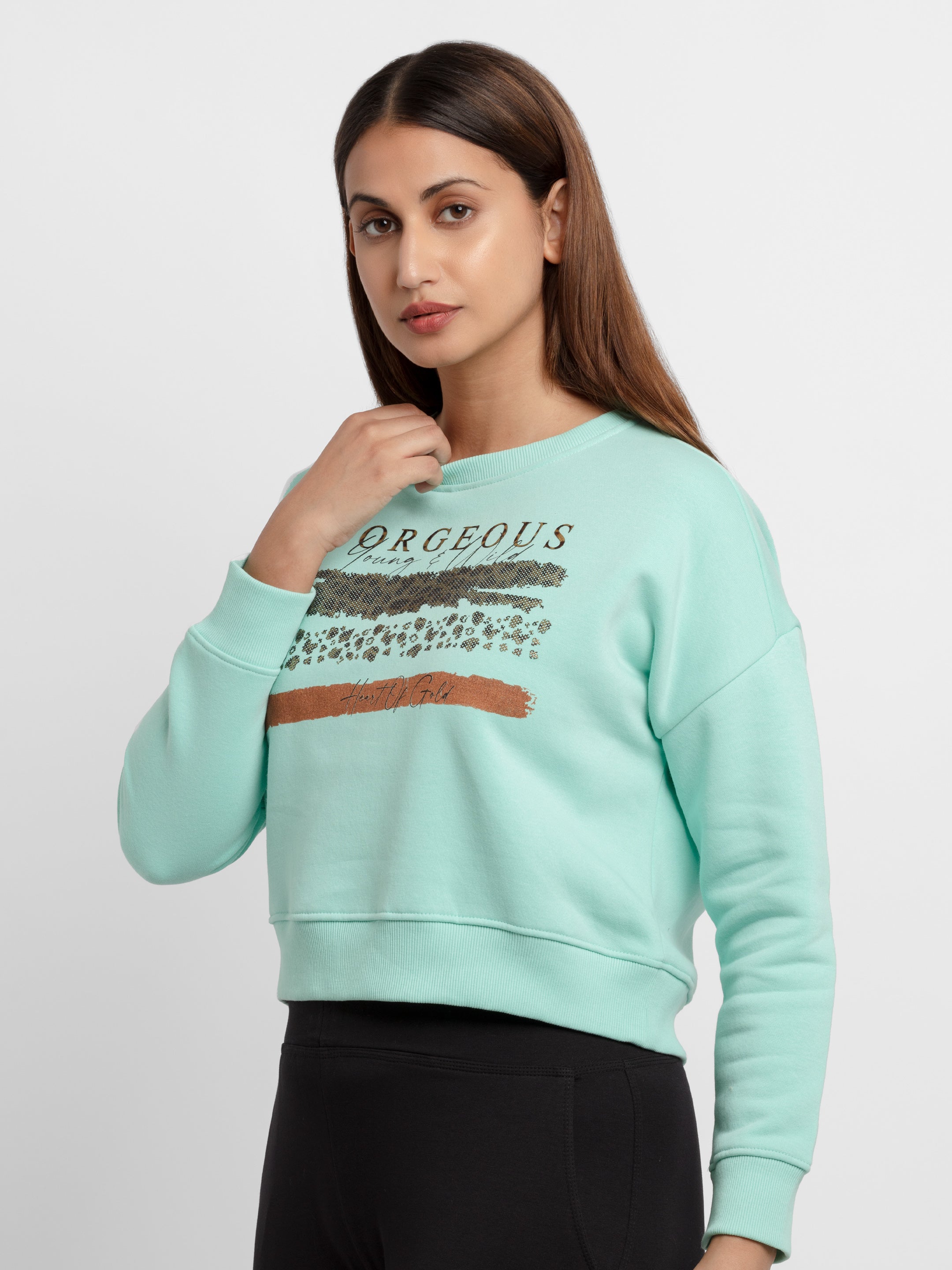 Womens Printed Round Neck Sweatshirt Secondary image