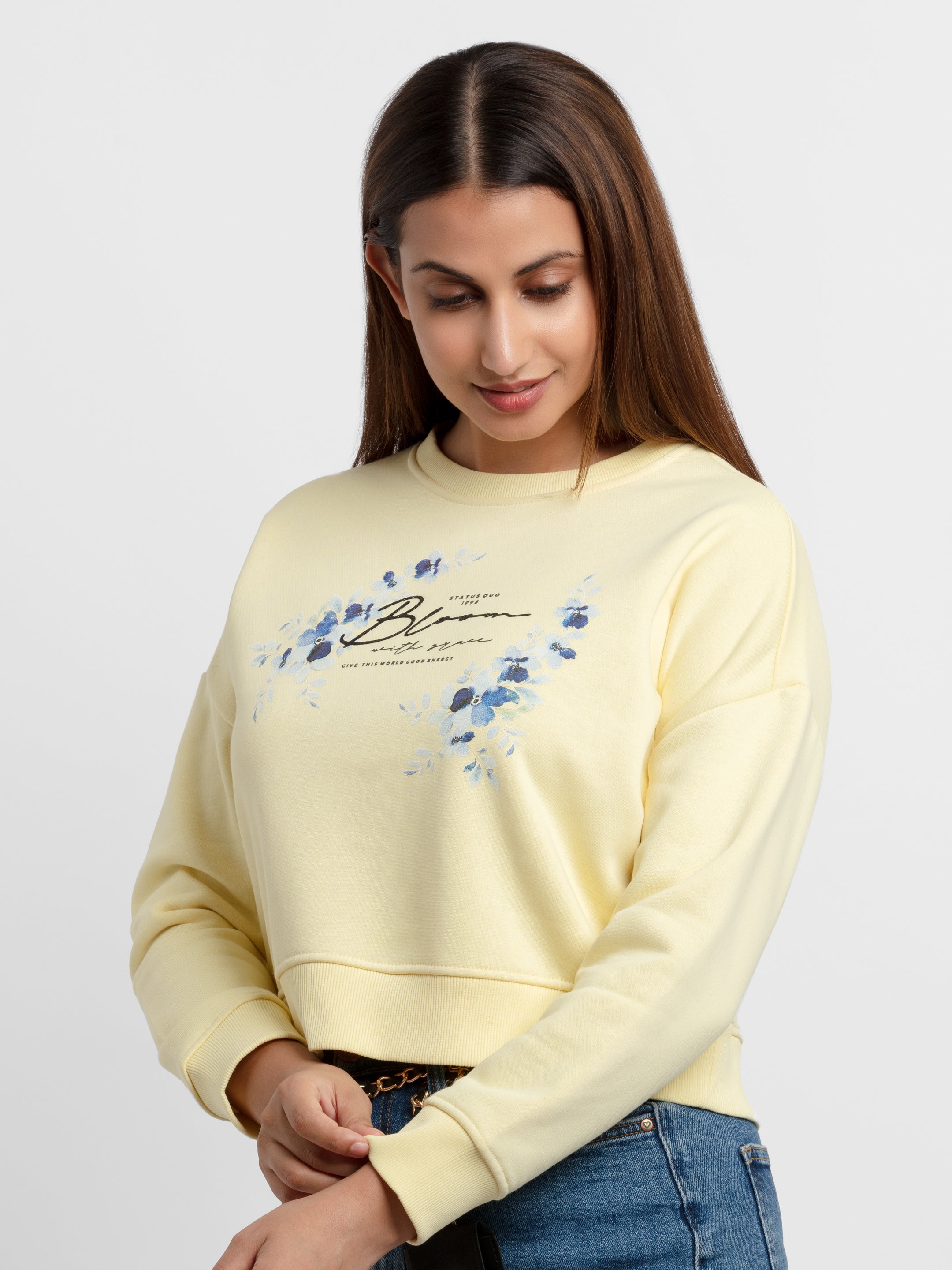 Womens Printed Round Neck Sweatshirt Secondary image