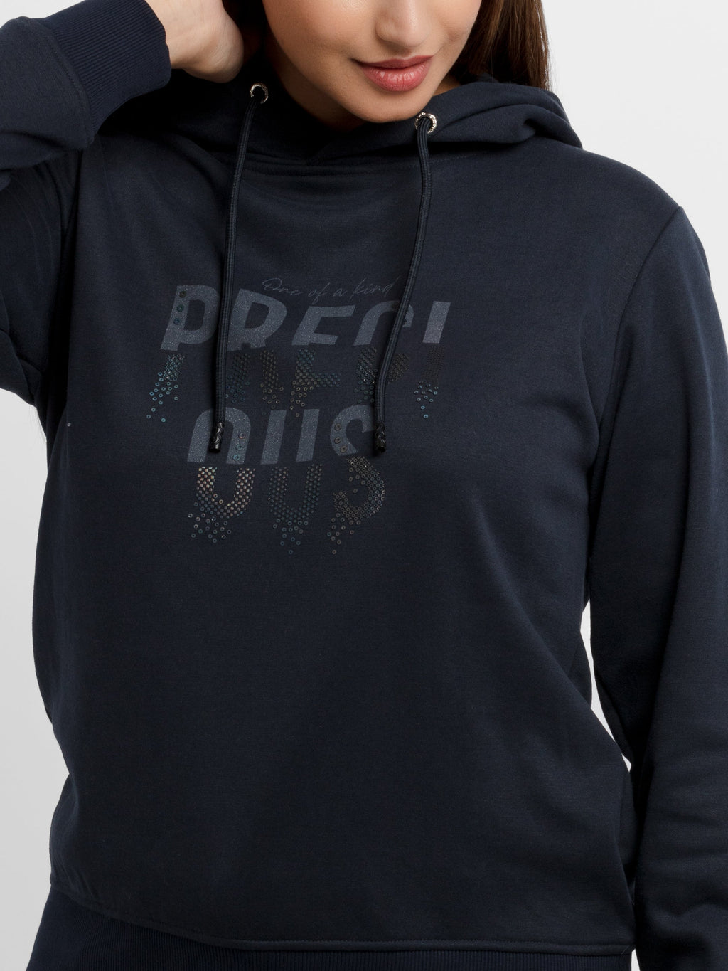 Womens Printed Hooded Sweatshirt