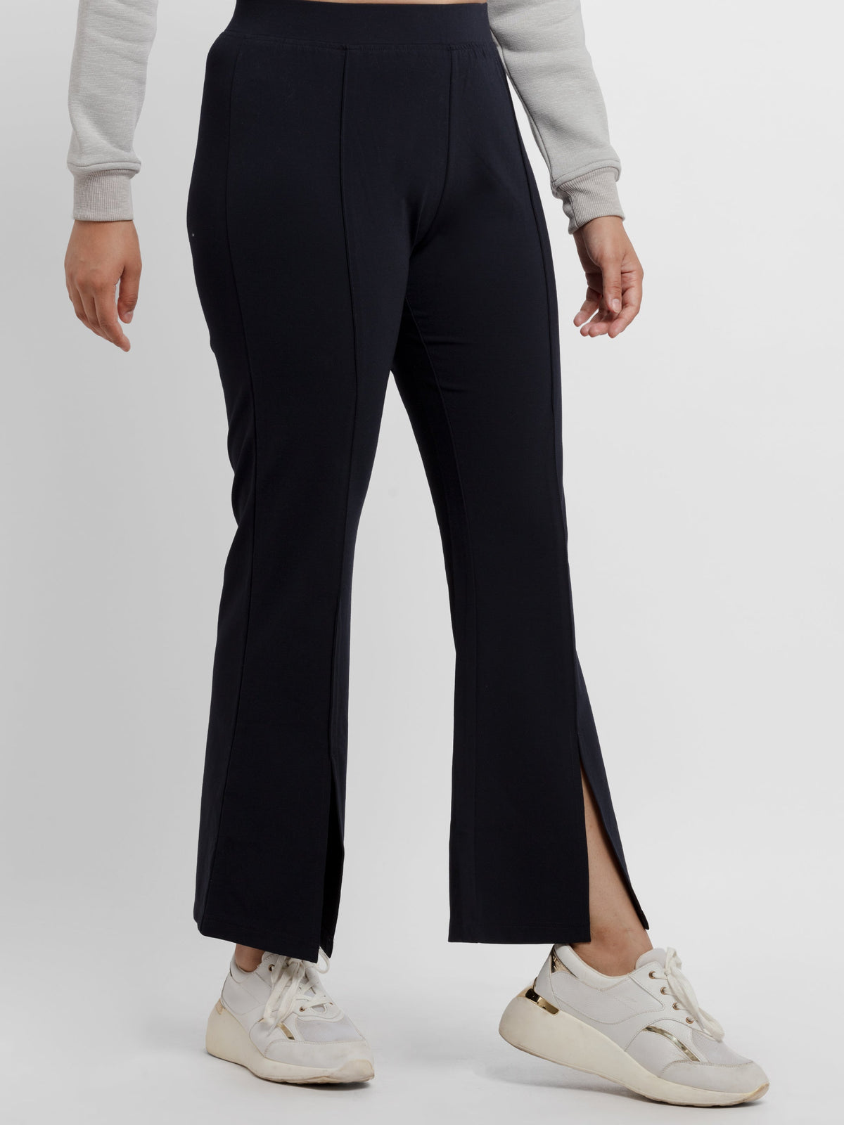 Womens High Waist Bell Bottom Jegging with Slit