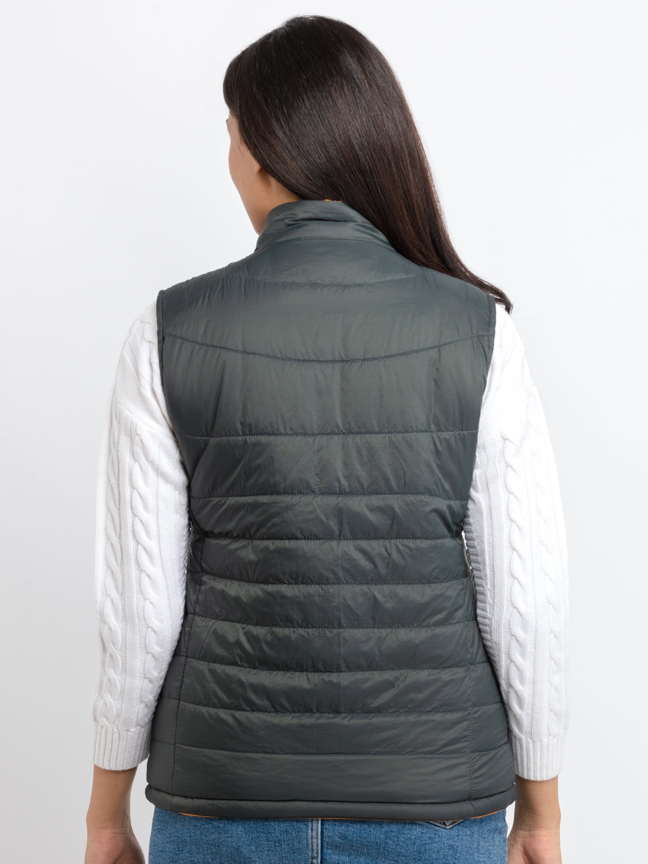Womens Quilted  Collar Neck Jacket