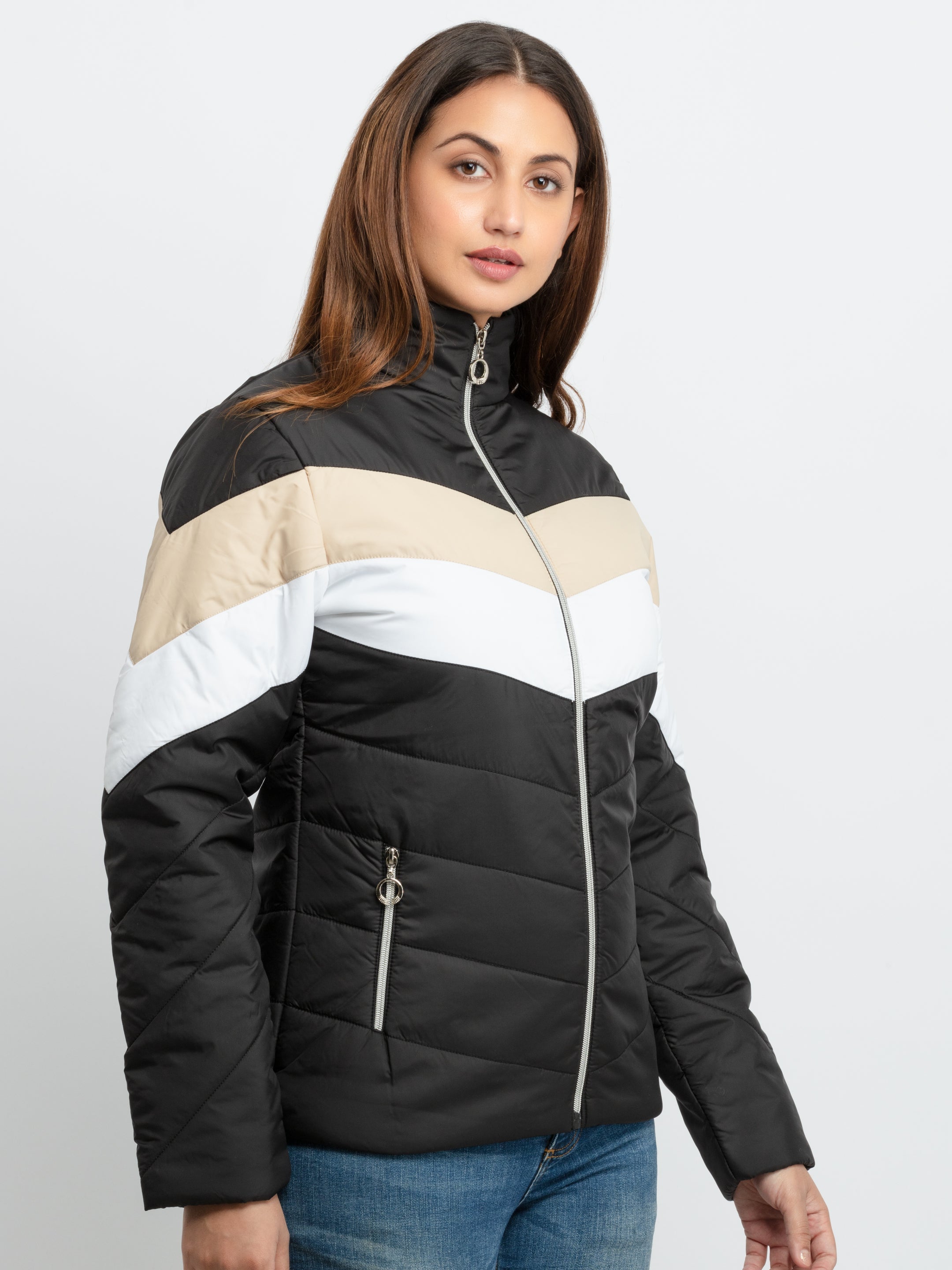 Womens Quilted High Neck Jacket Secondary image