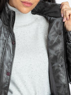 Womens Solid High Neck Jacket