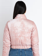 Womens Solid High Neck Jacket
