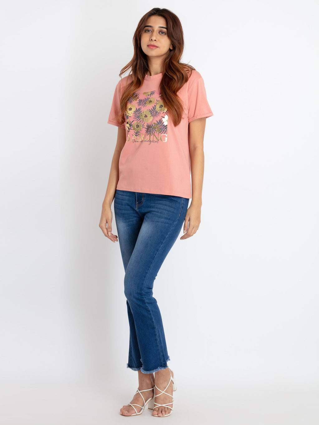 Womens Printed Round Neck T-shirt