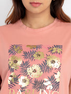 Womens Printed Round Neck T-shirt