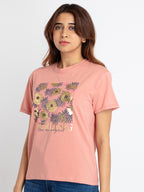 Womens Printed Round Neck T-shirt