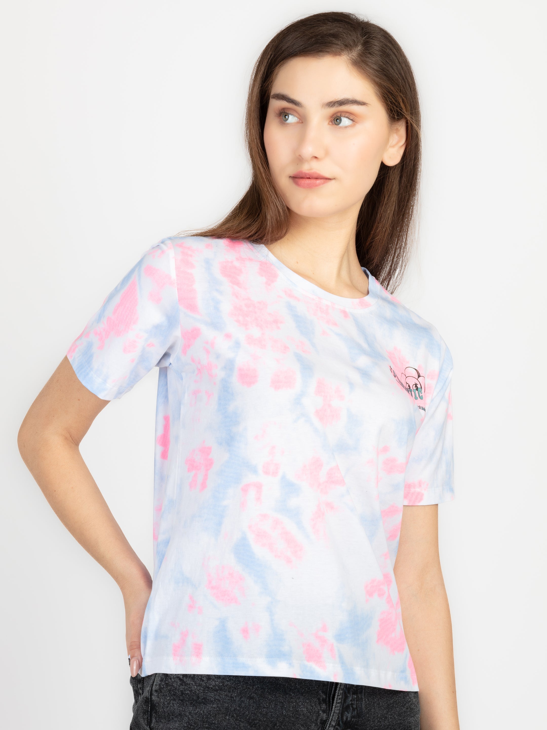 Womens Front & Back Print Round Neck T-Shirt Secondary image