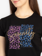 Womens Printed Round Neck T-Shirt