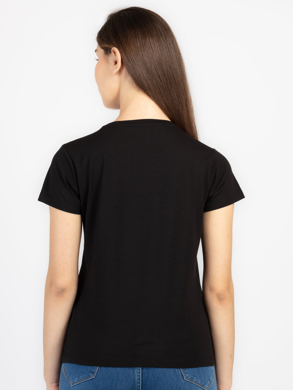 Womens Printed Round Neck T-Shirt