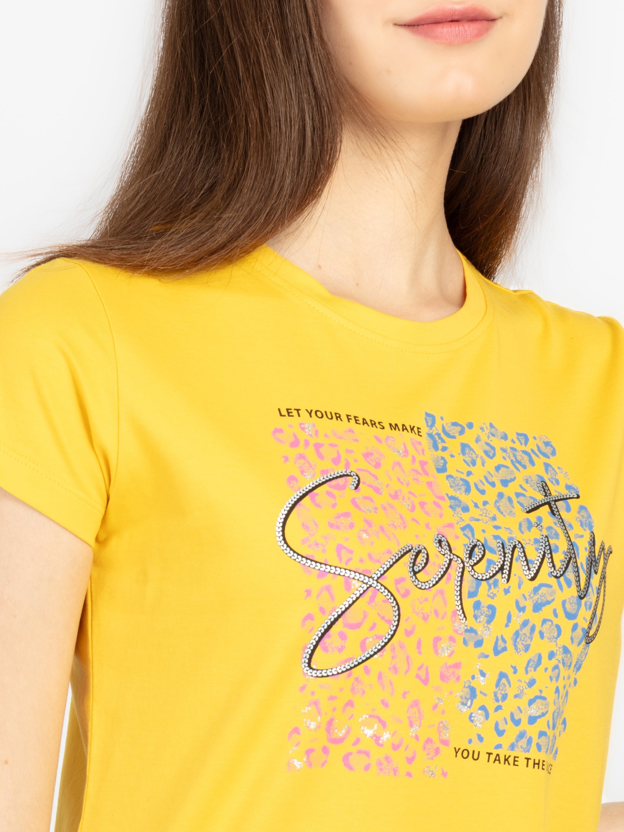 Womens Printed Round Neck T-Shirt
